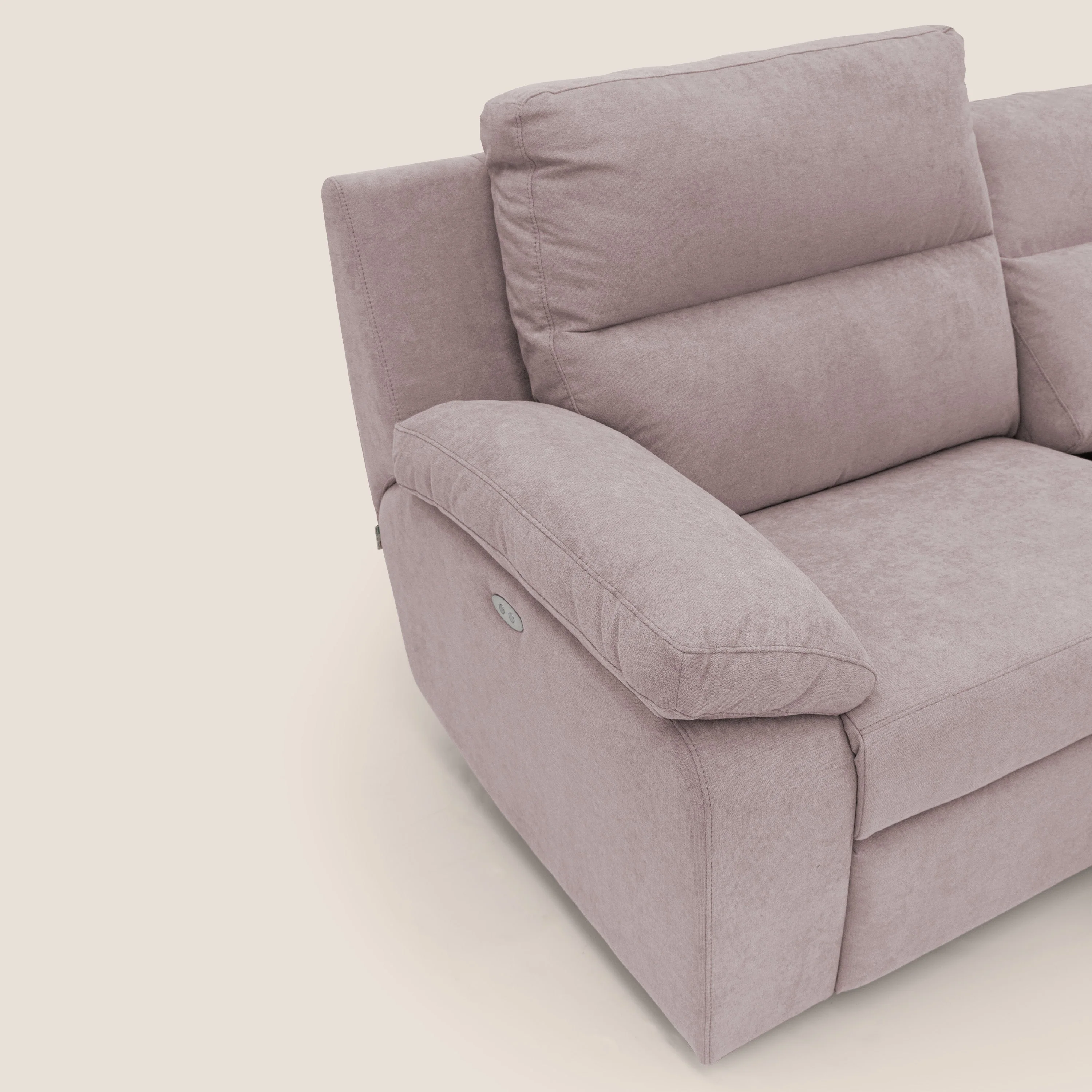 Romeo Canapé avec relax électrique en tissu doux imperméable T02 rose - Image 4