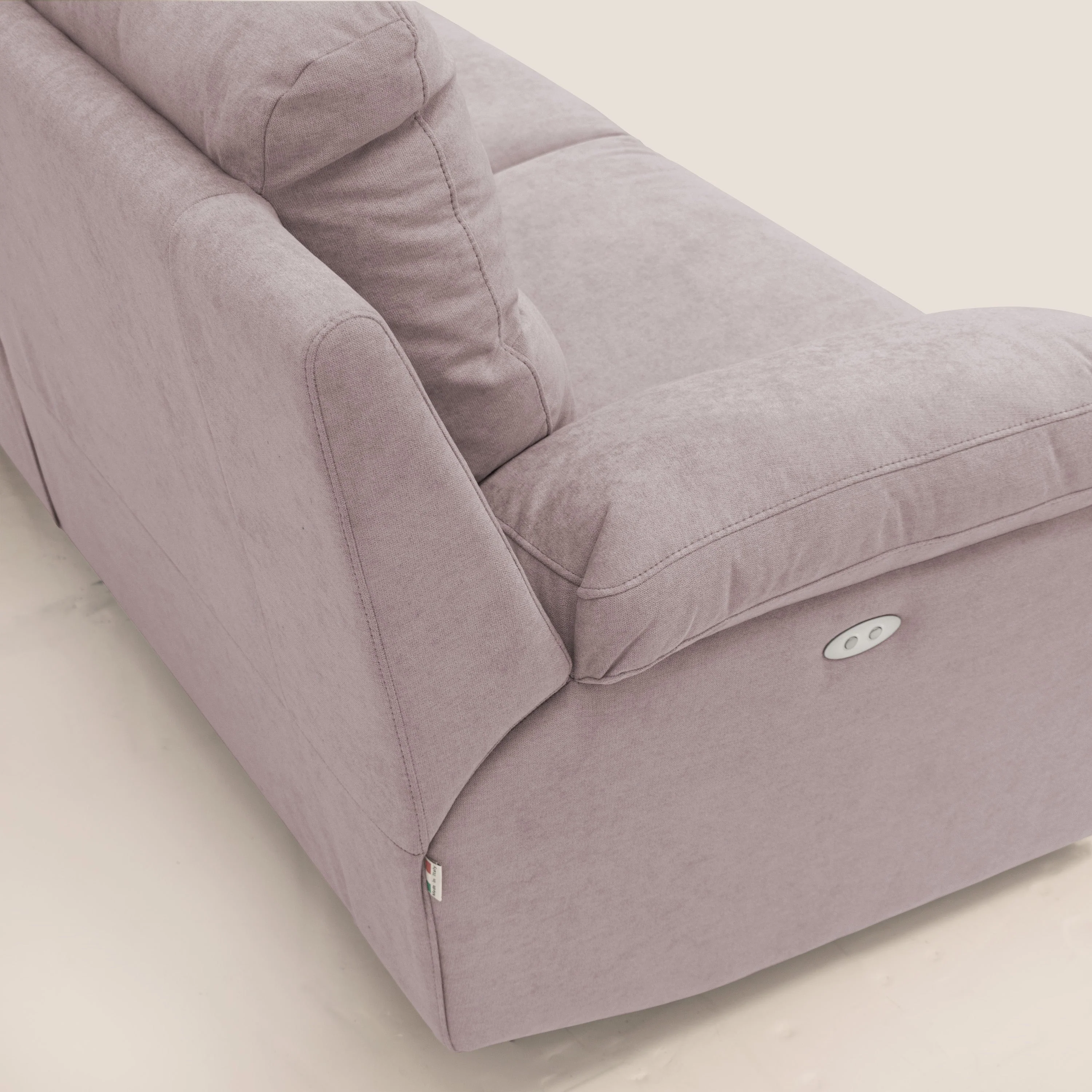 Romeo Canapé avec relax électrique en tissu doux imperméable T02 rose - Image 8