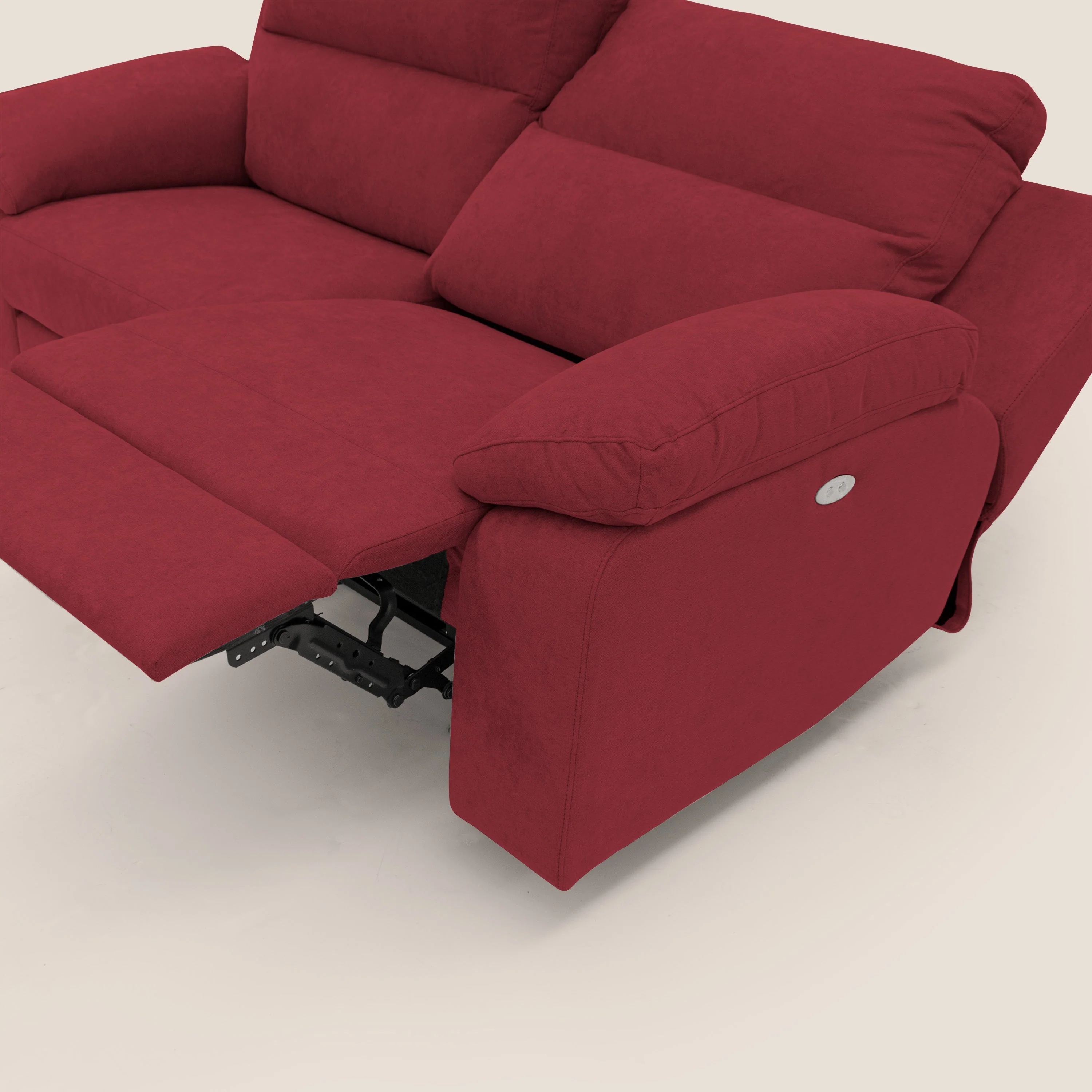 Romeo Canapé avec relax électrique en tissu doux imperméable T02 rouge - Image 10