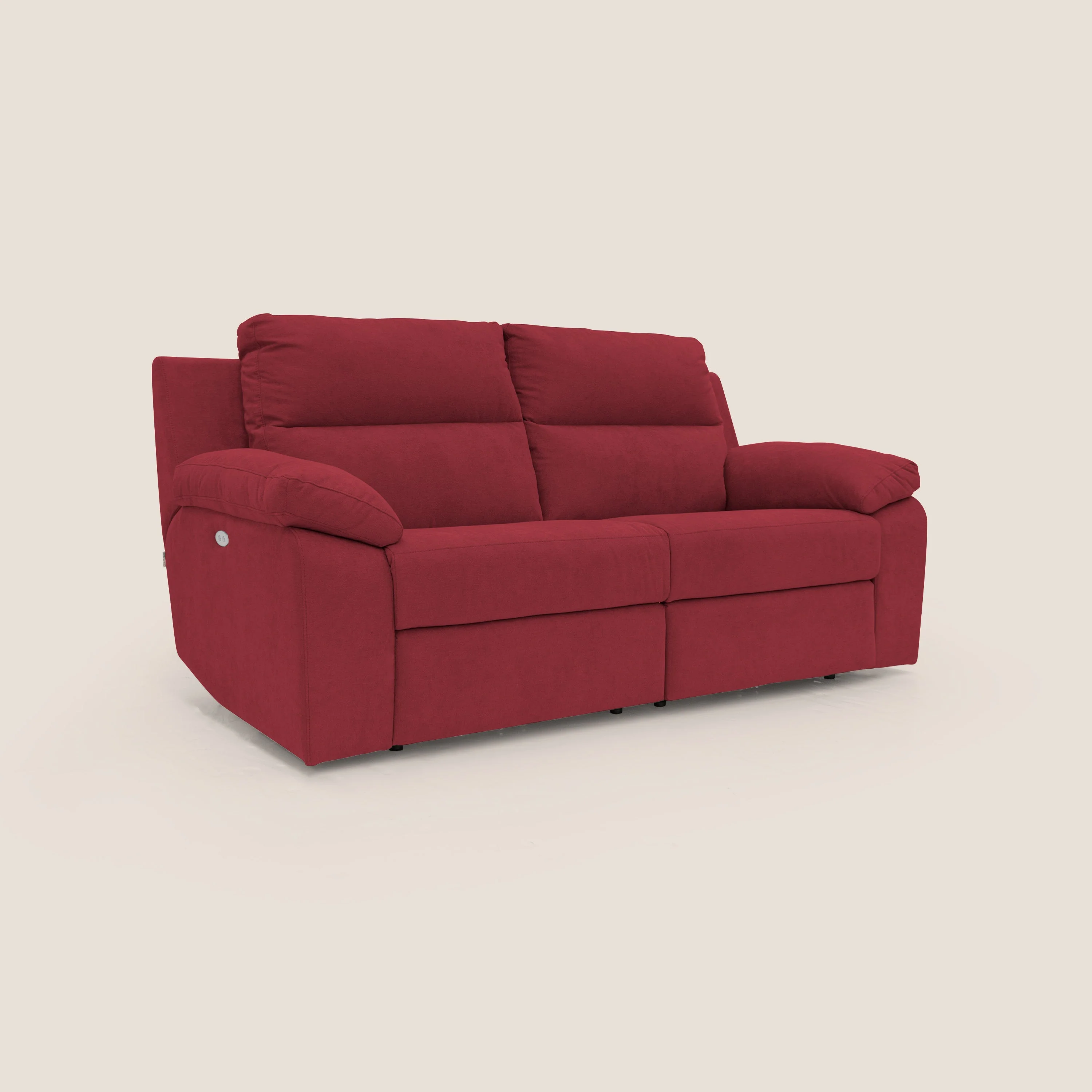 Romeo Canapé avec relax électrique en tissu doux imperméable T02 rouge - Image 3