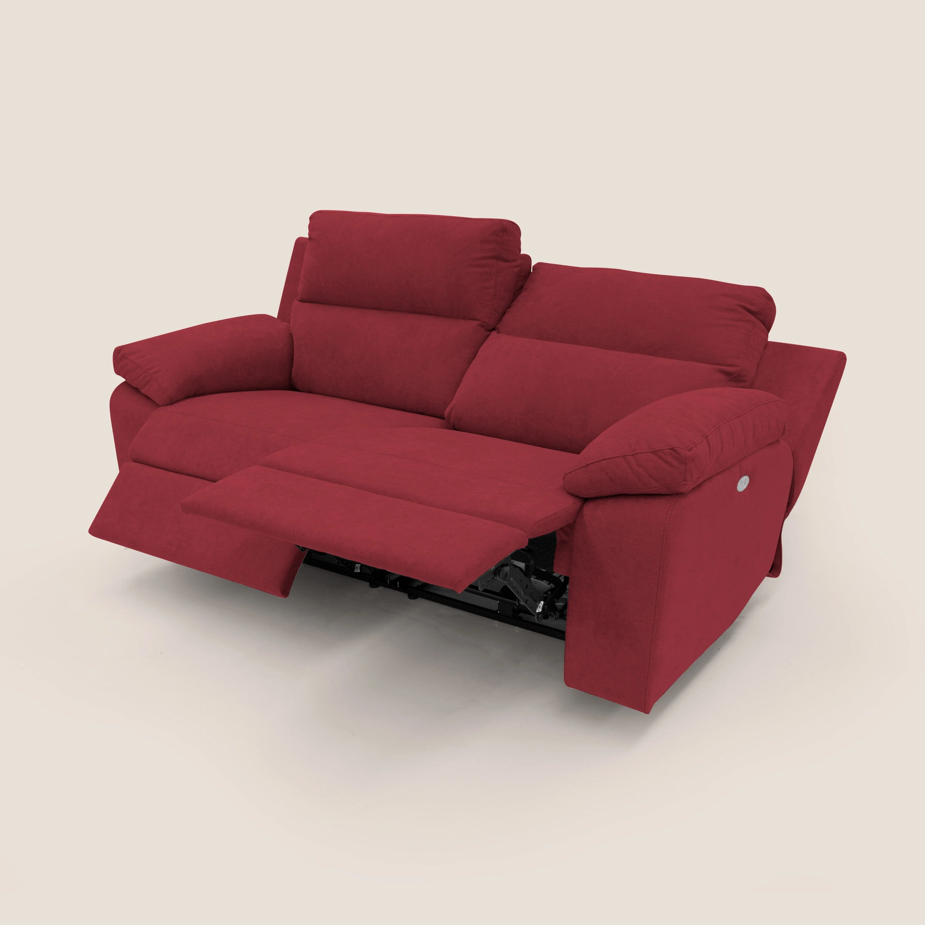Romeo Canapé avec relax électrique en tissu doux imperméable T02 rouge - Image 5