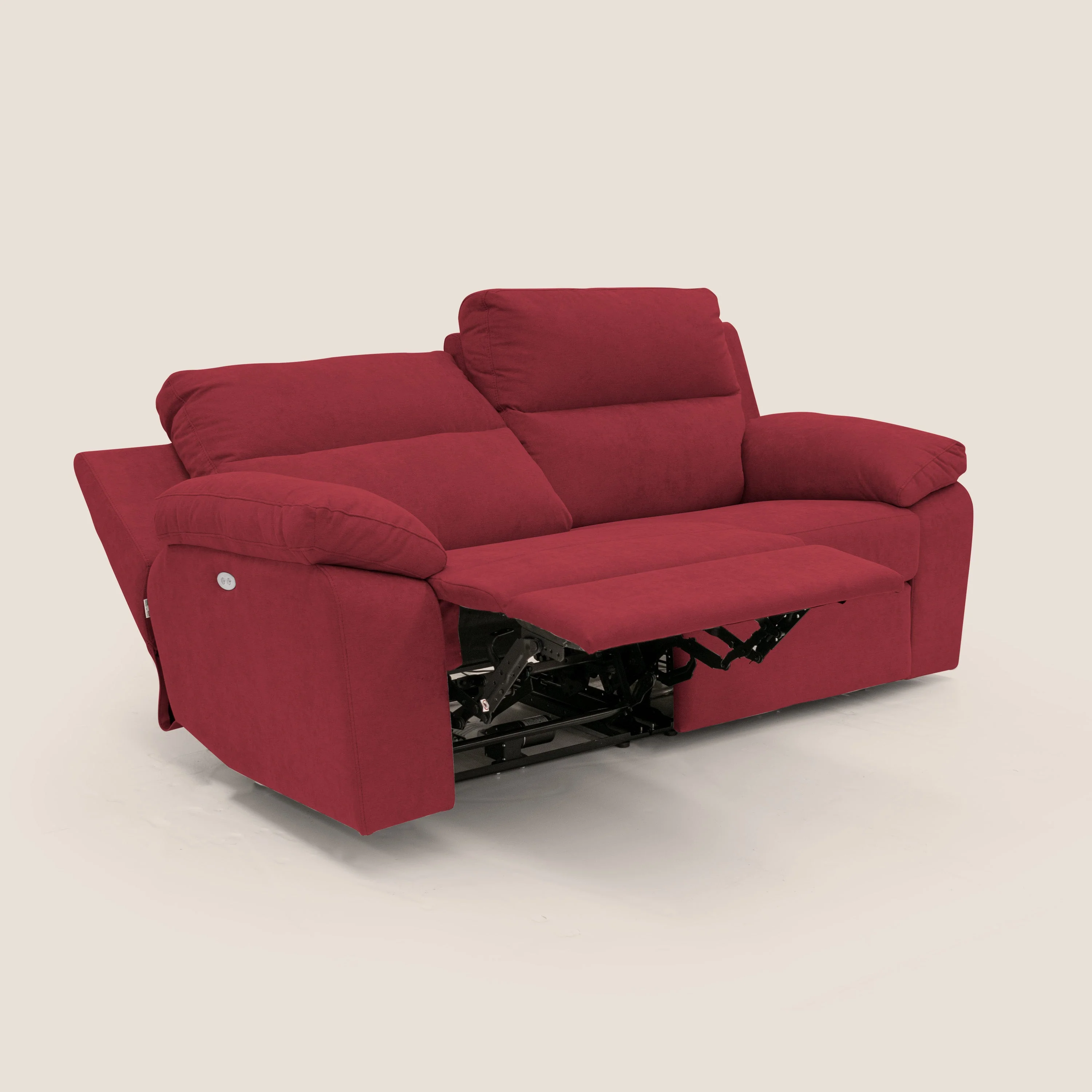 Romeo Canapé avec relax électrique en tissu doux imperméable T02 rouge - Image 7