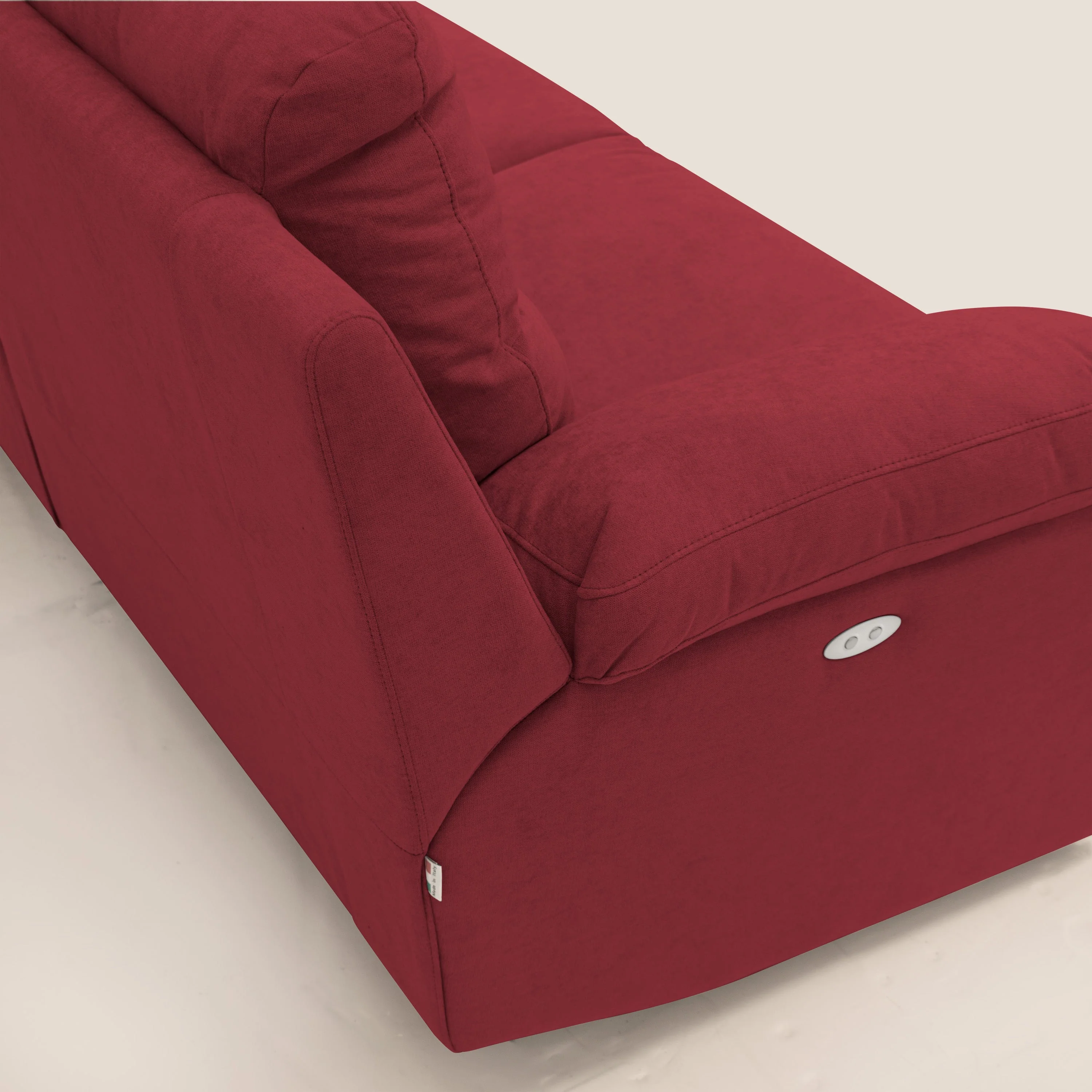 Romeo Canapé avec relax électrique en tissu doux imperméable T02 rouge - Image 8