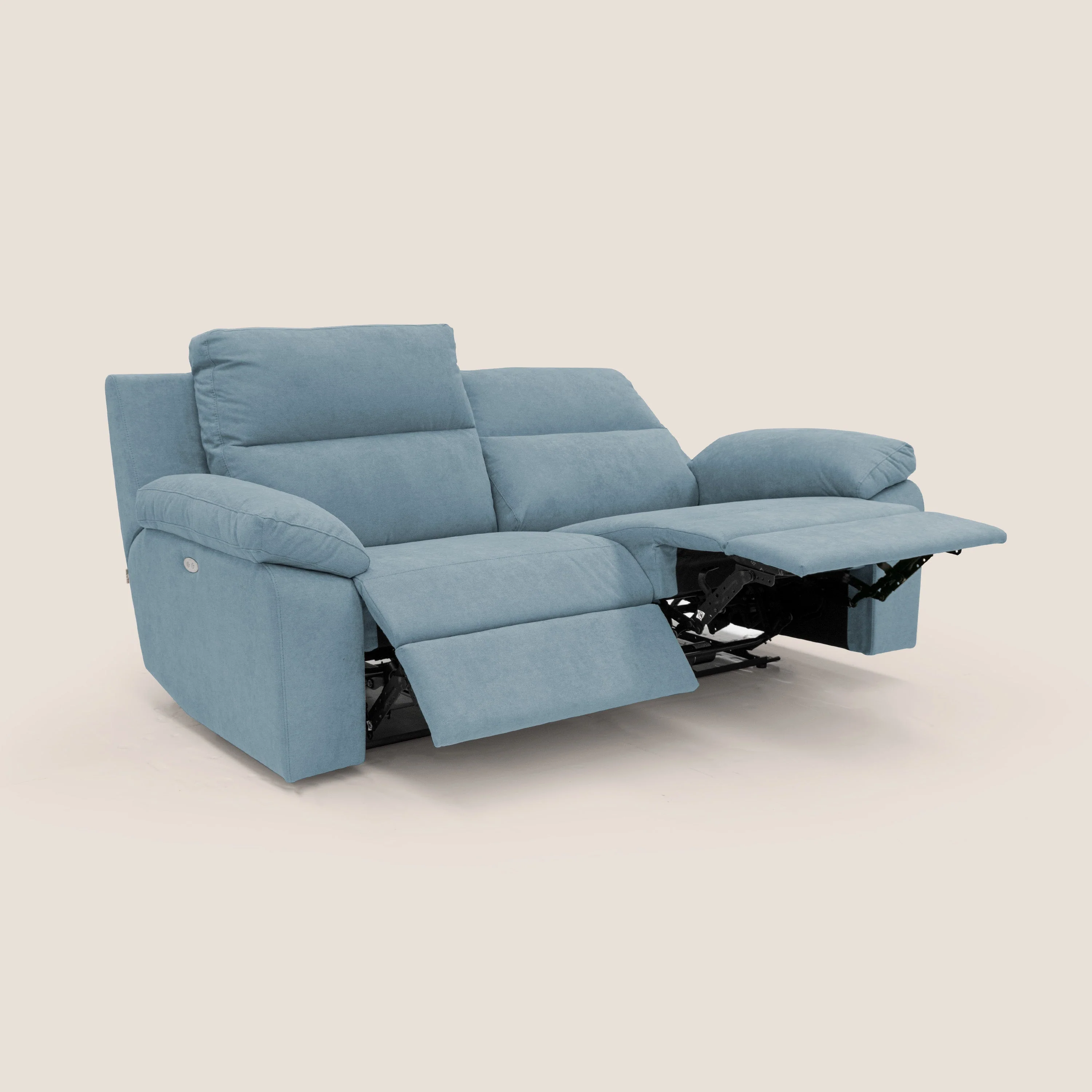 Romeo Canapé avec relax électrique en tissu doux imperméable T02 sucre glace - Image 2