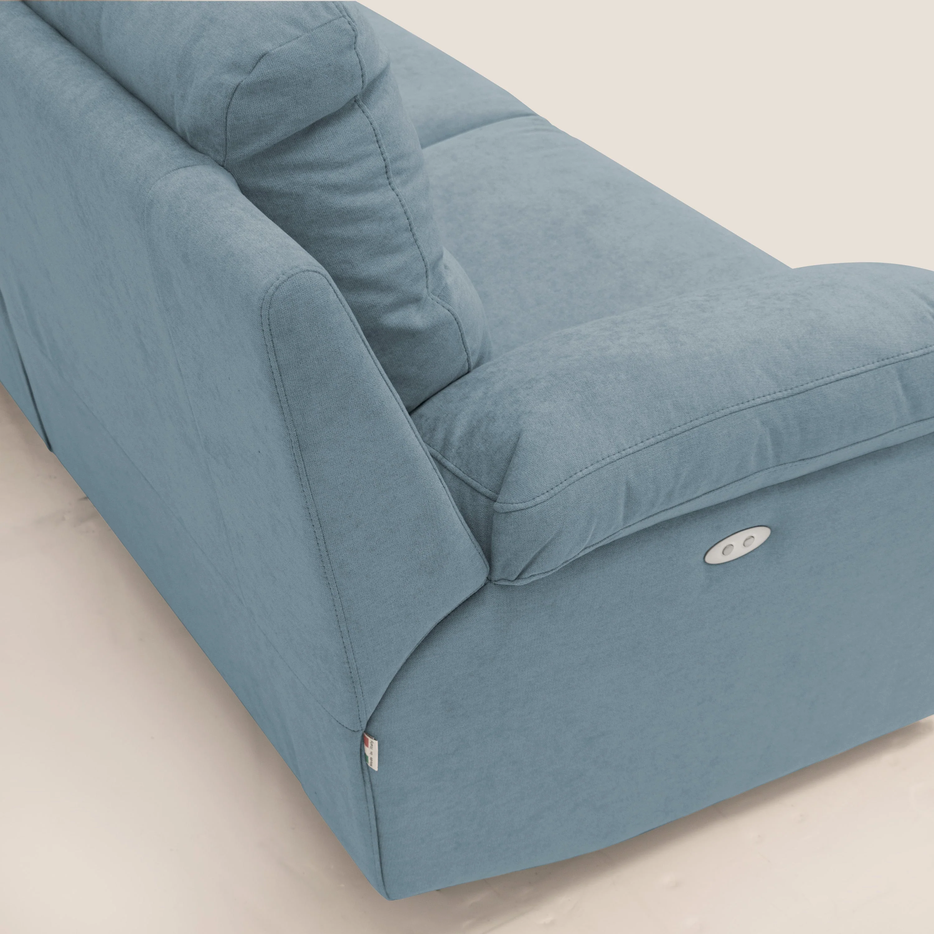 Romeo Canapé avec relax électrique en tissu doux imperméable T02 sucre glace - Image 8