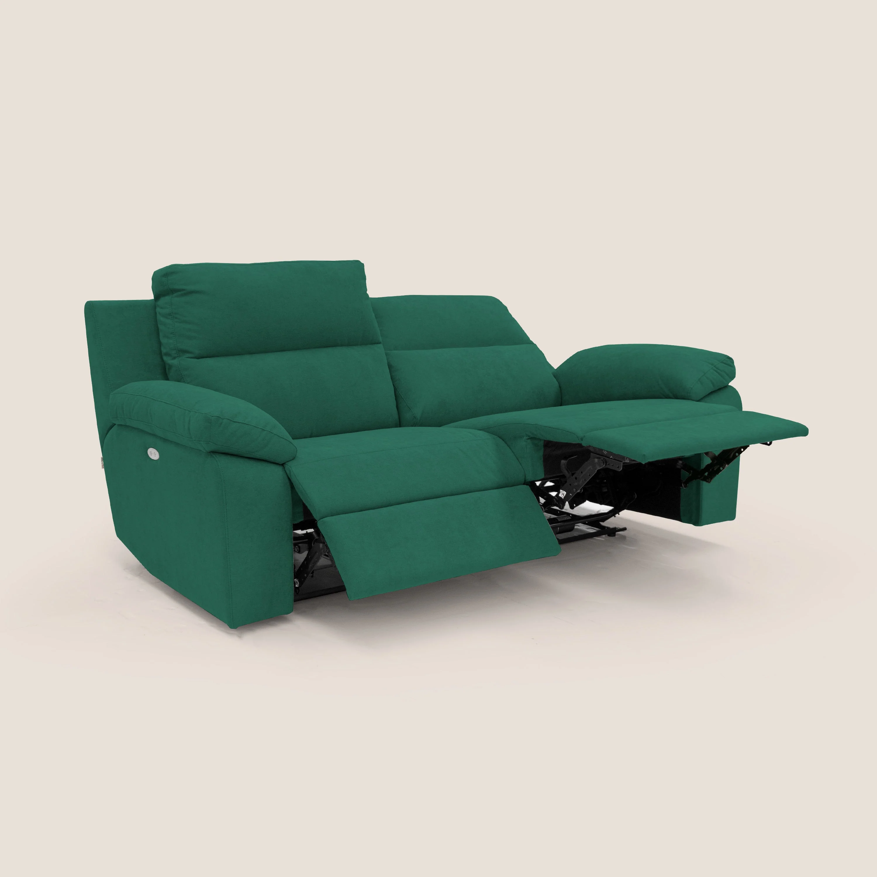Romeo Canapé avec relax électrique en tissu doux imperméable T02 vert - Image 2