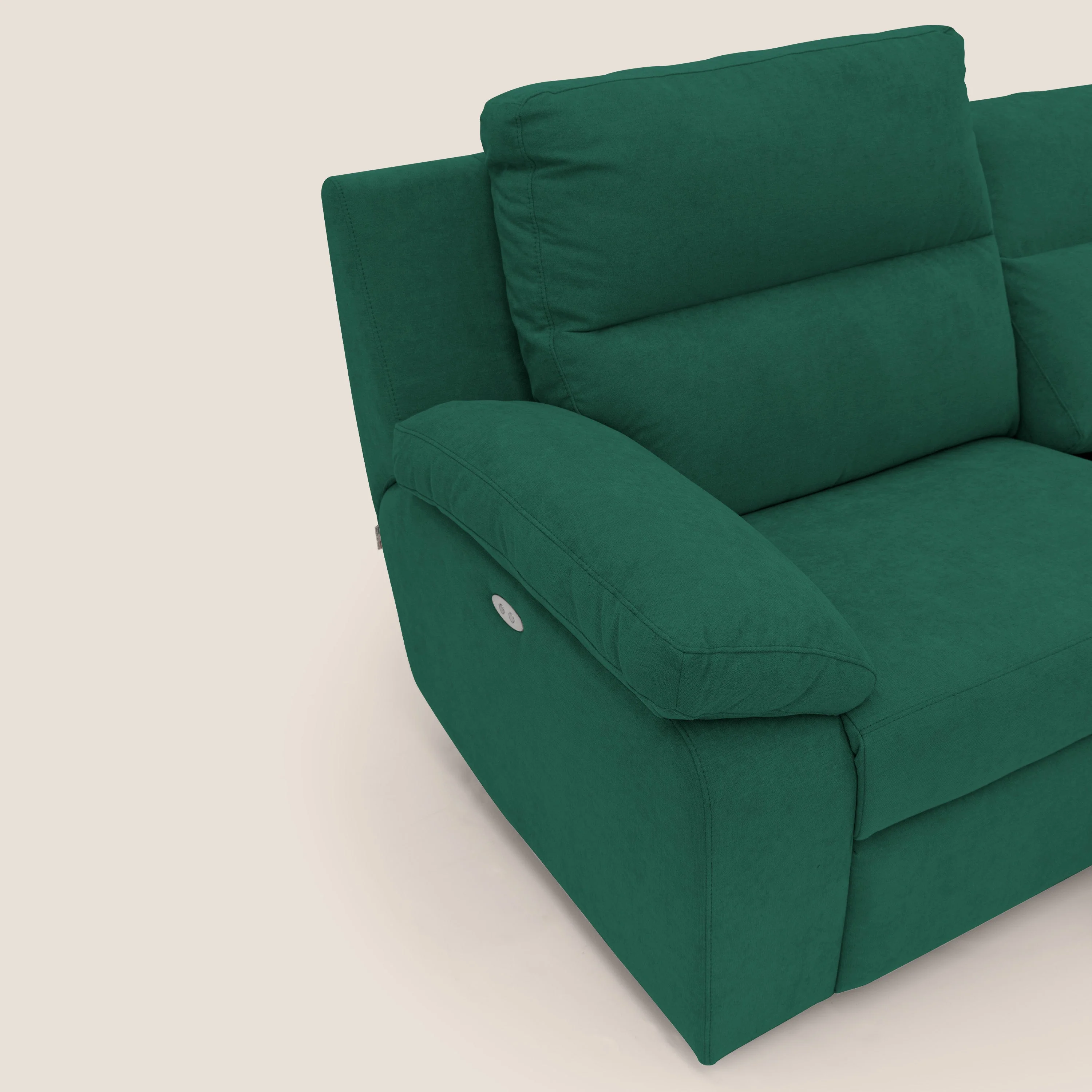 Romeo Canapé avec relax électrique en tissu doux imperméable T02 vert - Image 4