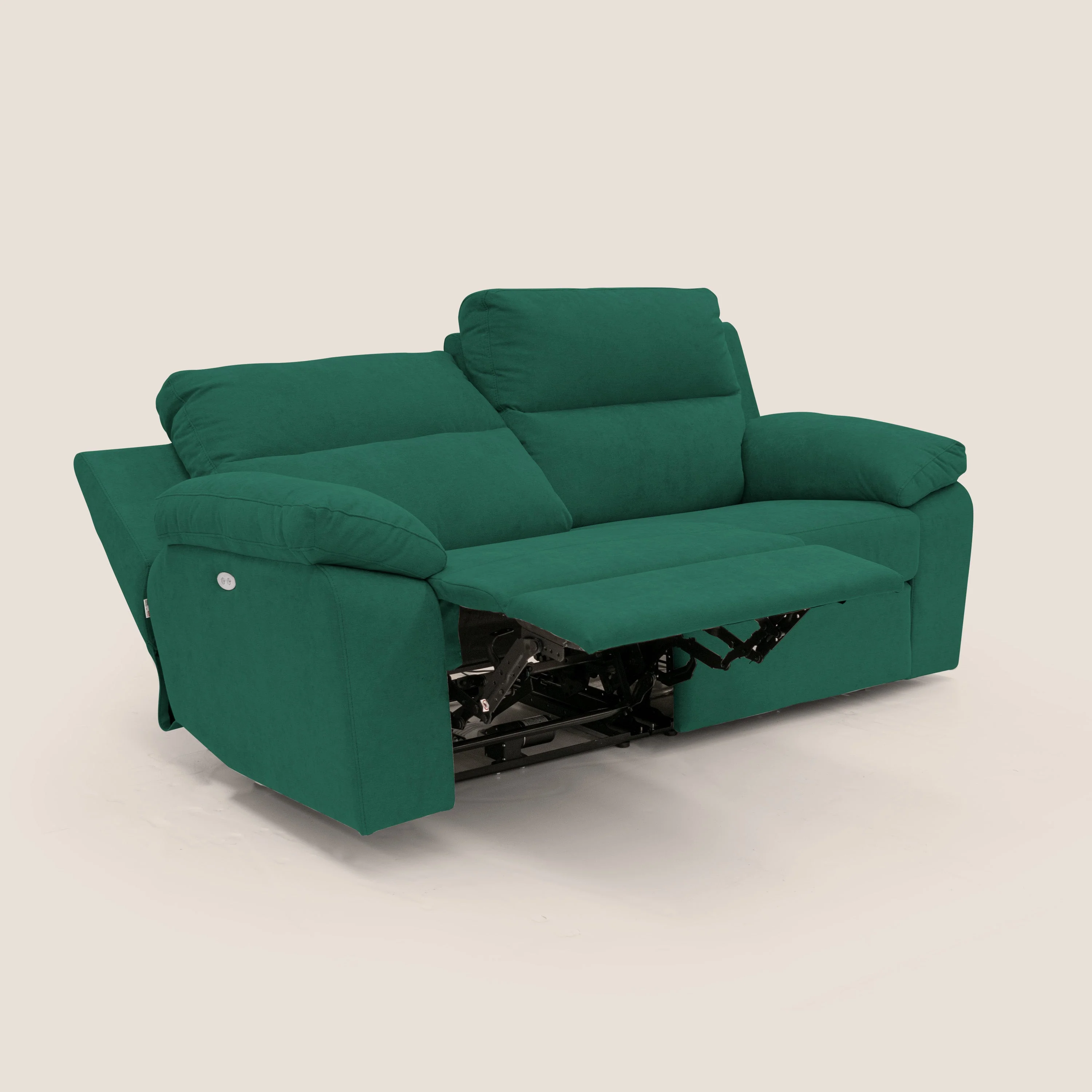 Romeo Canapé avec relax électrique en tissu doux imperméable T02 vert - Image 7