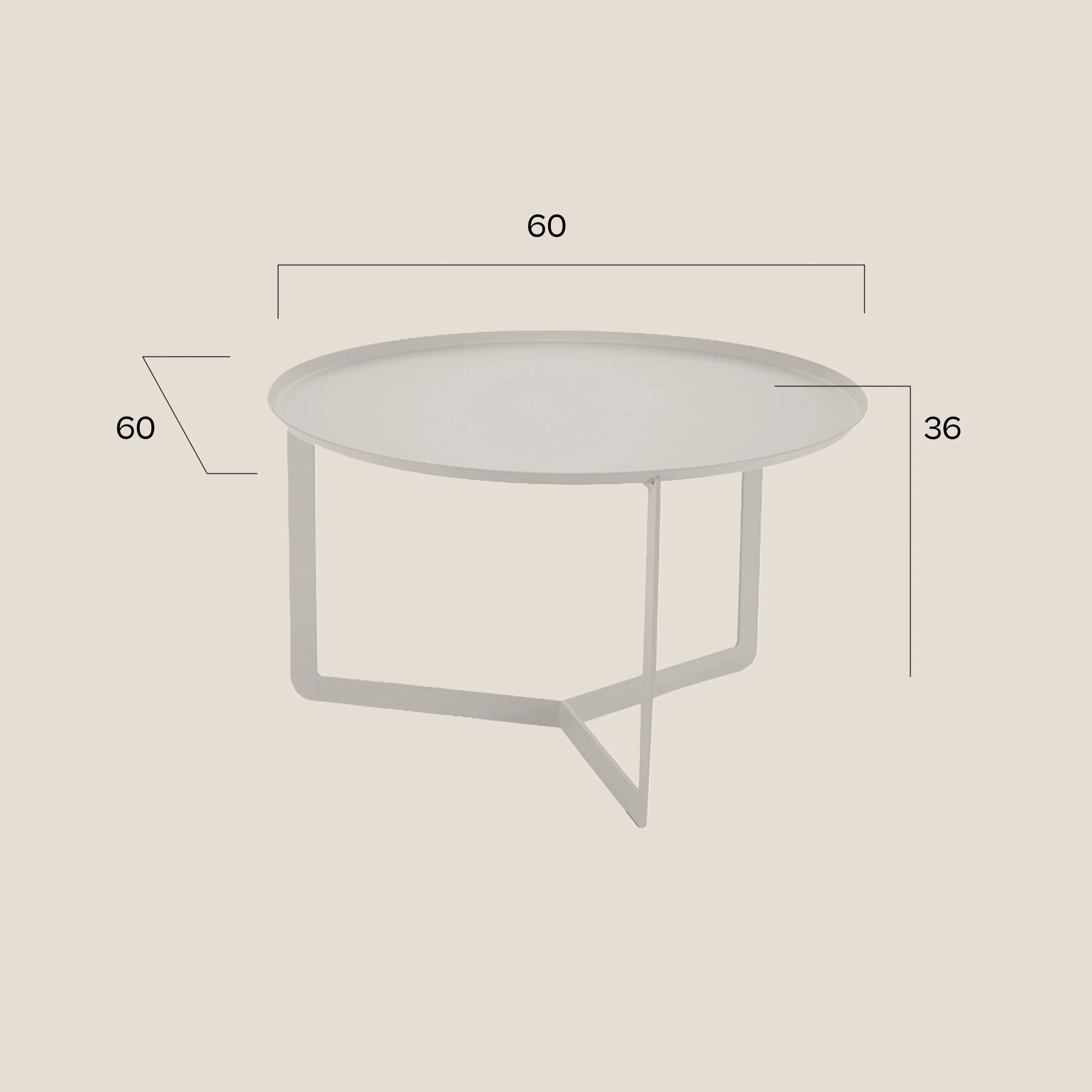 Round Table basse ronde en 3 dimensions en or métallisé - Image 6