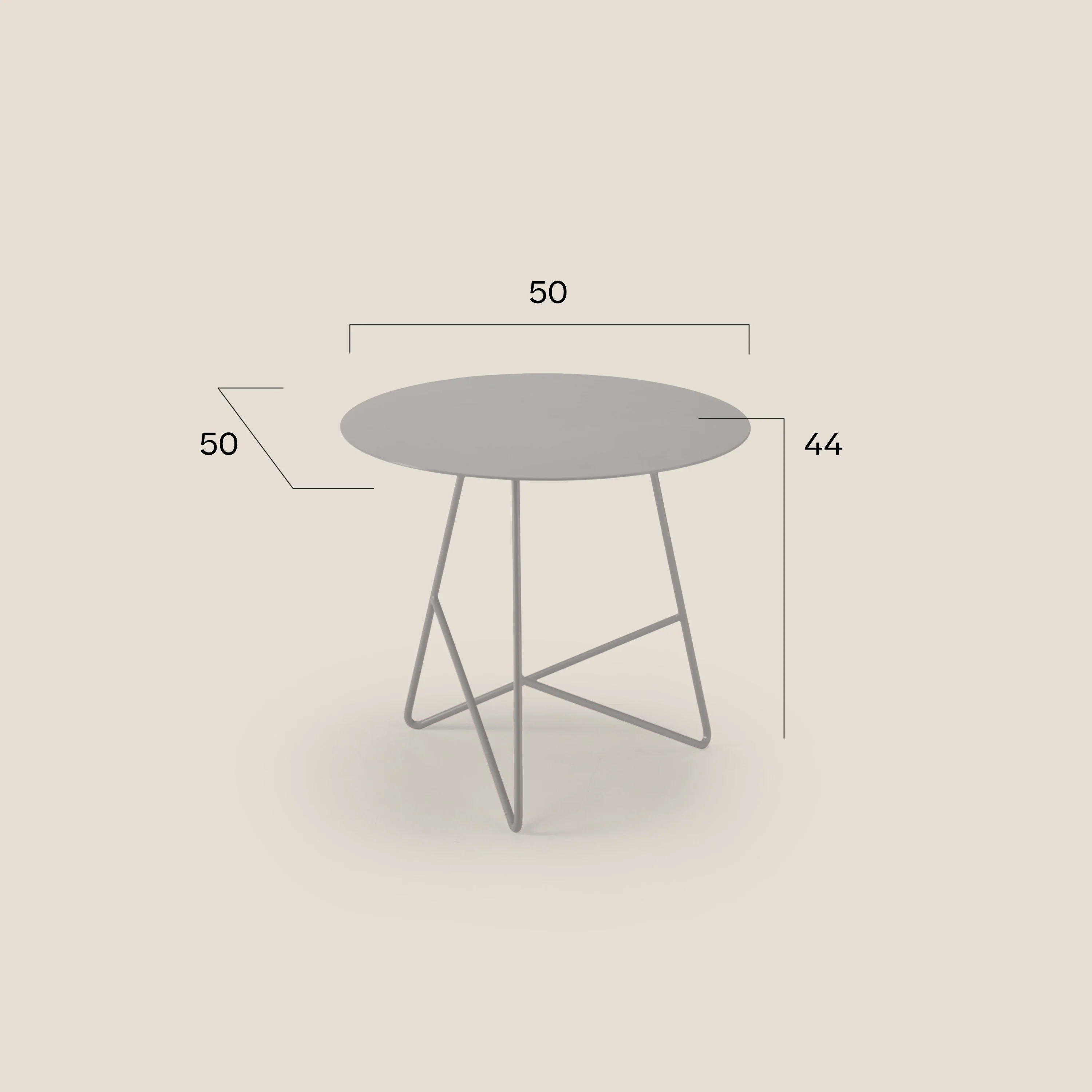 Ermione Table basse ronde en métal h44 bleu marine - Image 4