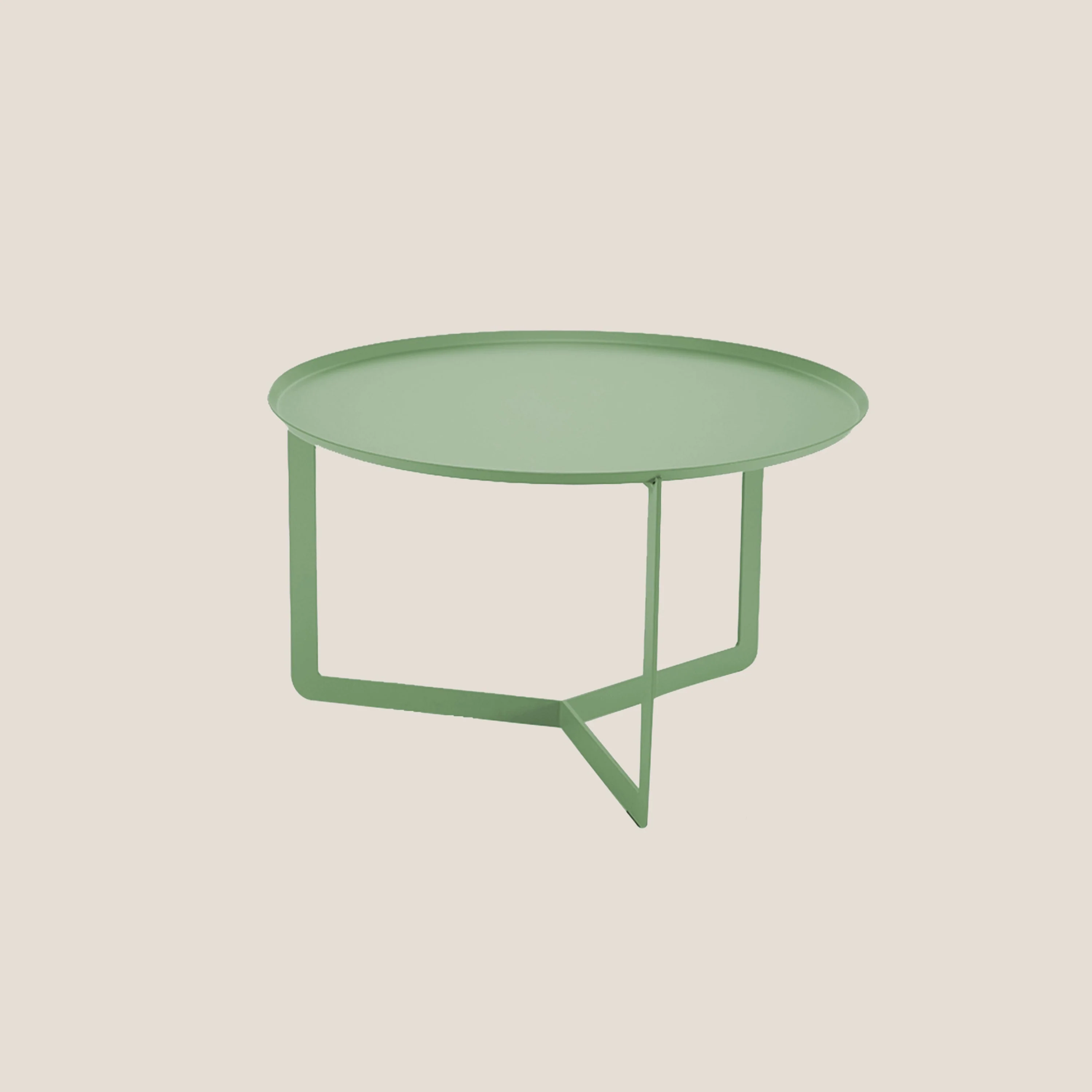 Round Table basse ronde de salon en métal h36 cm olive