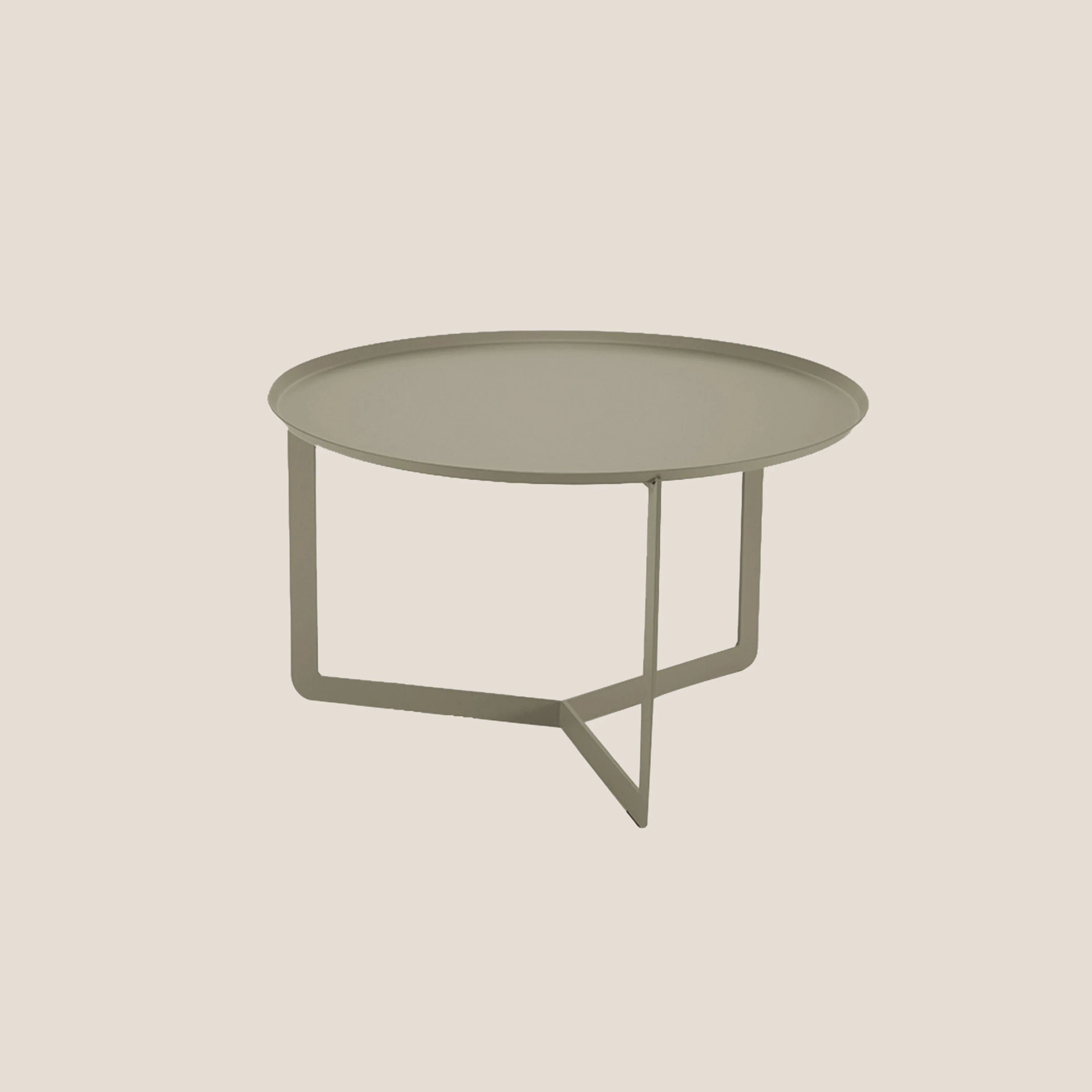 Round Table basse ronde de salon en métal h36 cm terre battue