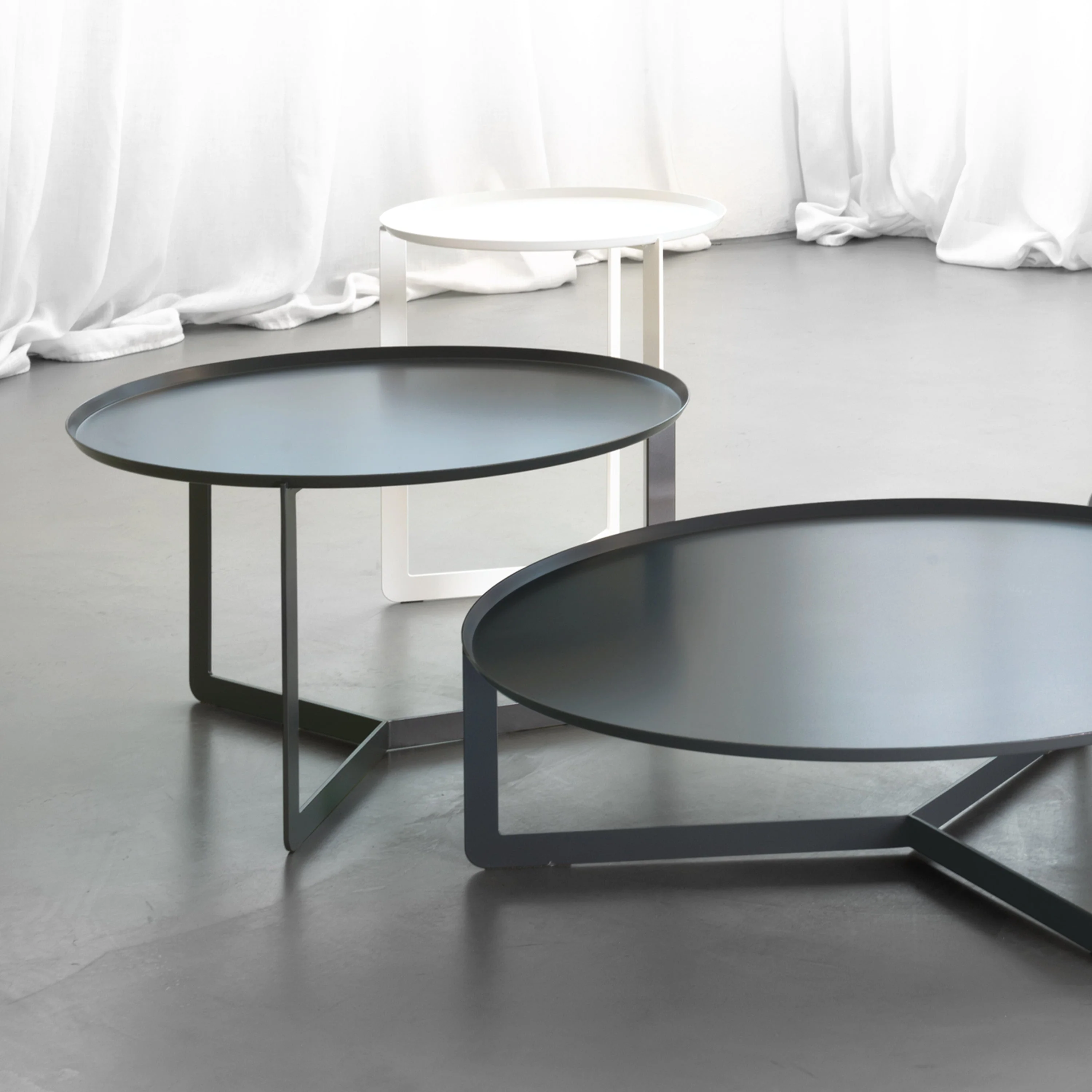 Round Table basse ronde de salon en métal h46 cm pluie - Image 3