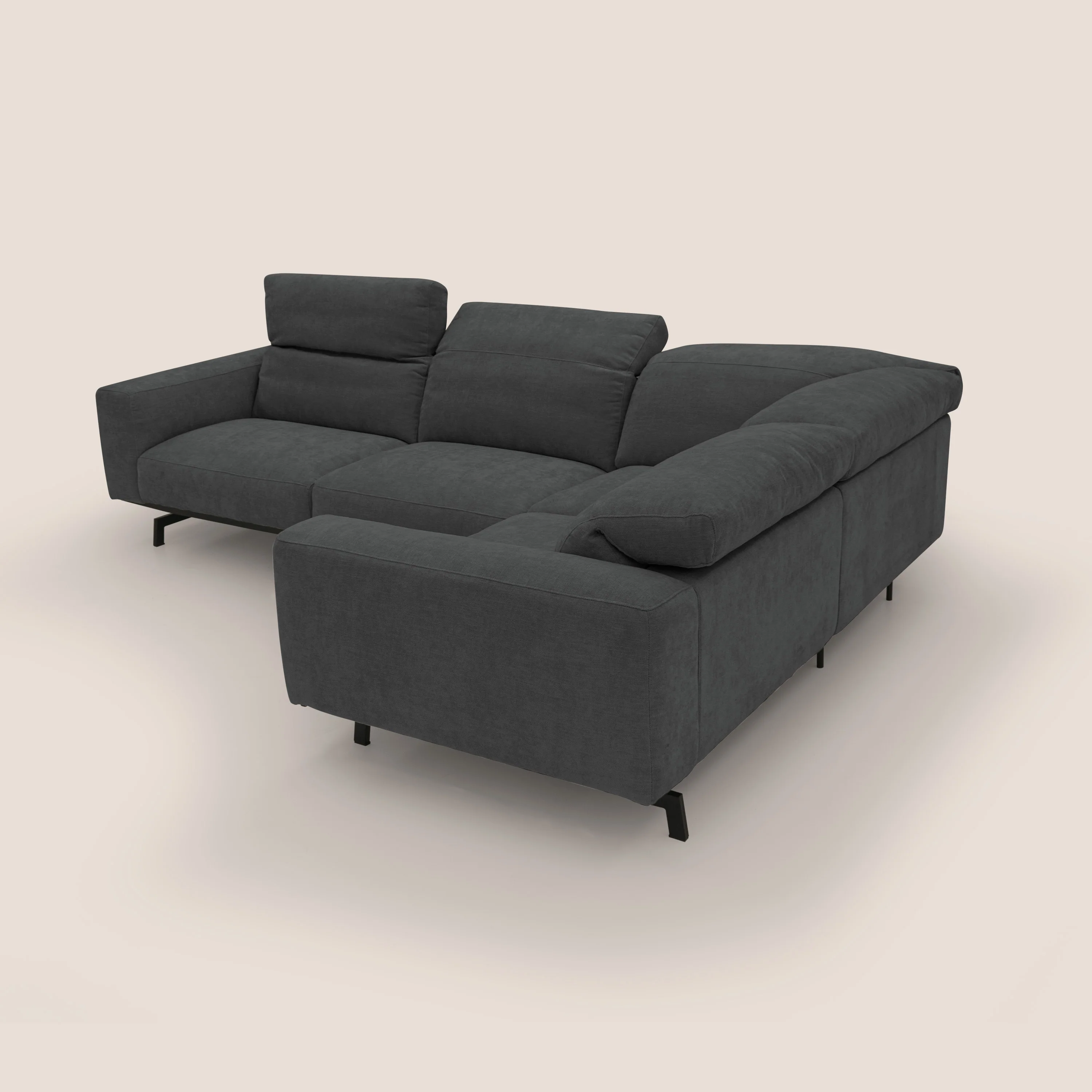Sakura Canapé d'angle RÉVERSIBLE et modulable en tissu doux et imperméable T14 anthracite - Image 13