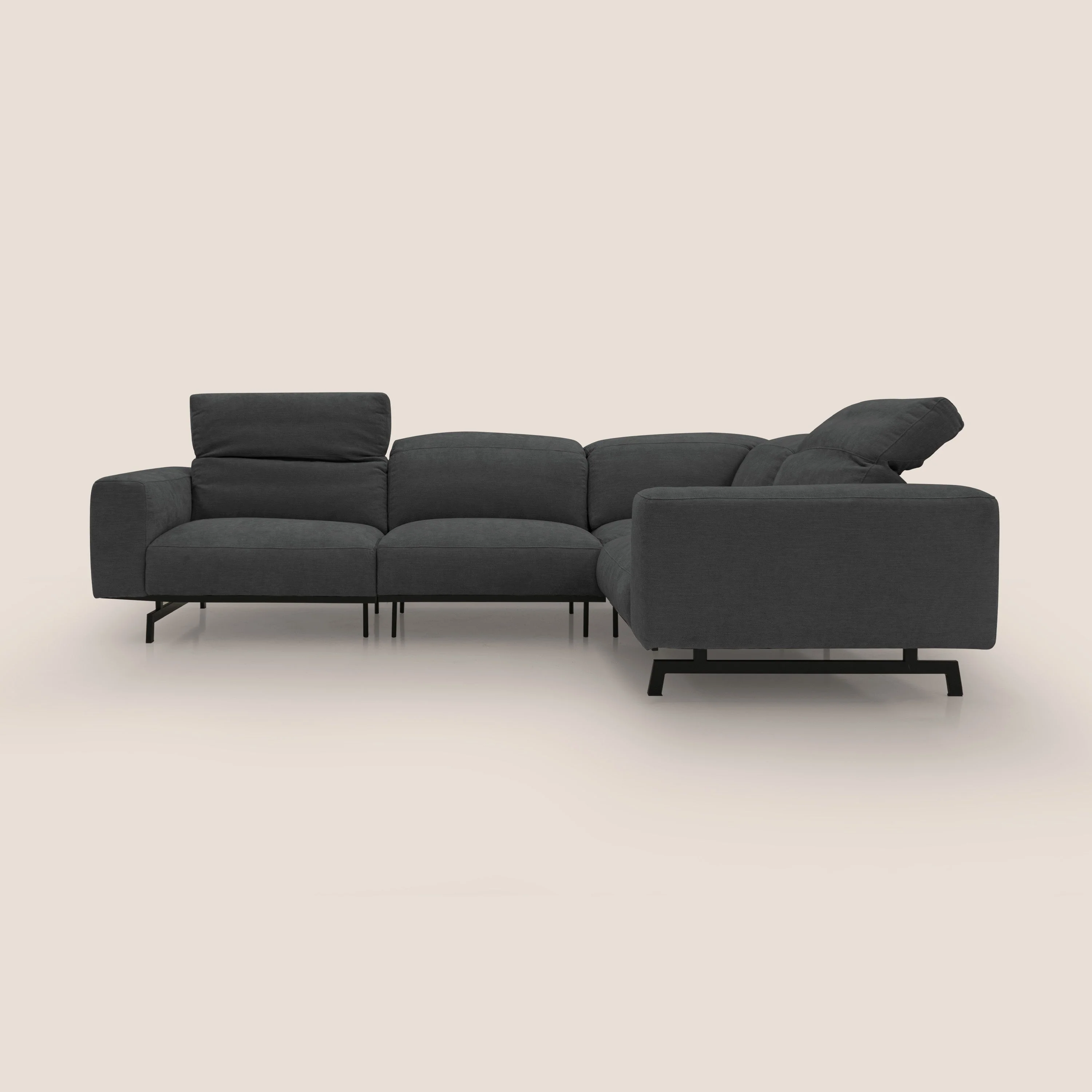 Sakura Canapé d'angle RÉVERSIBLE et modulable en tissu doux et imperméable T14 anthracite - Image 5
