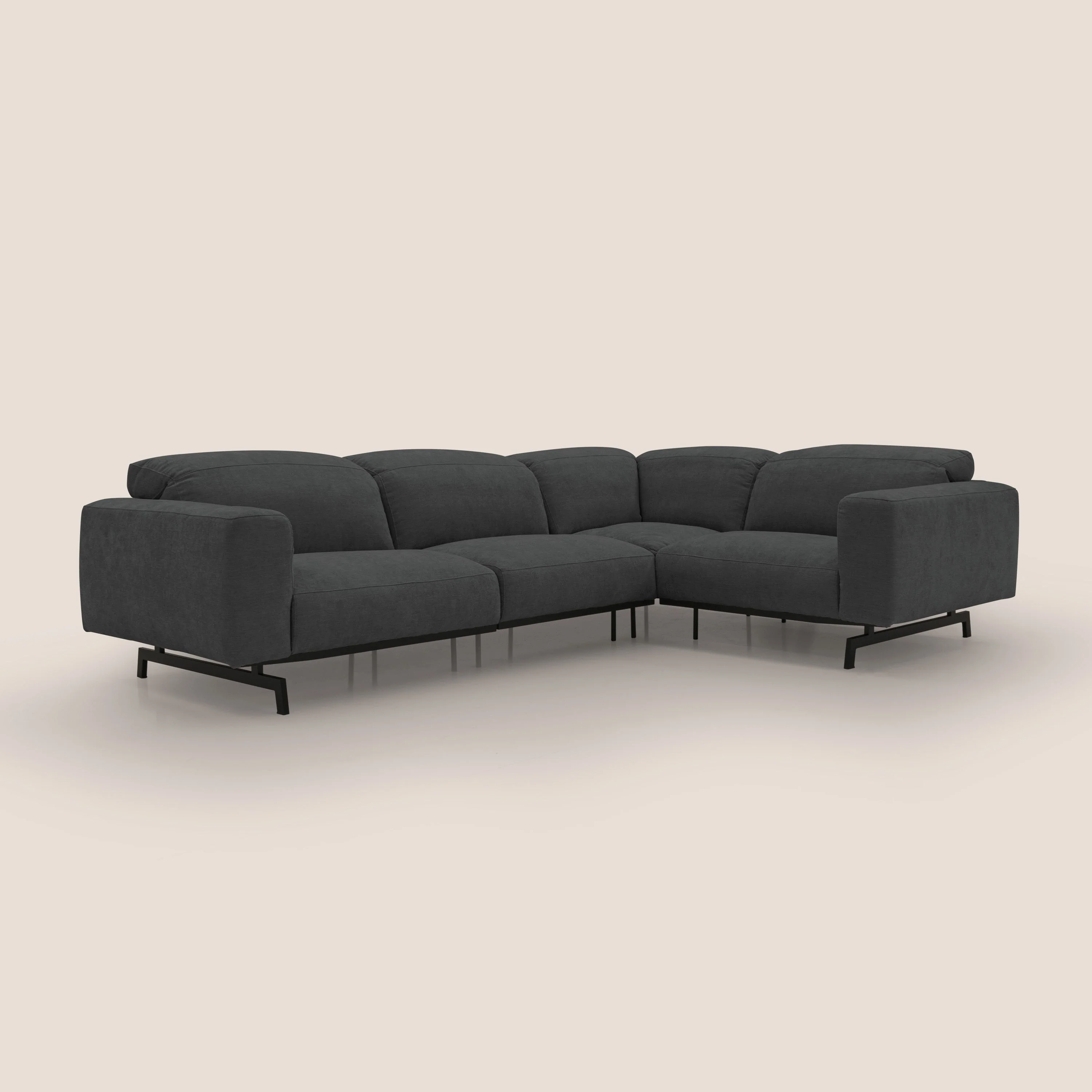 Sakura Canapé d'angle RÉVERSIBLE et modulable en tissu doux et imperméable T14 anthracite - Image 6