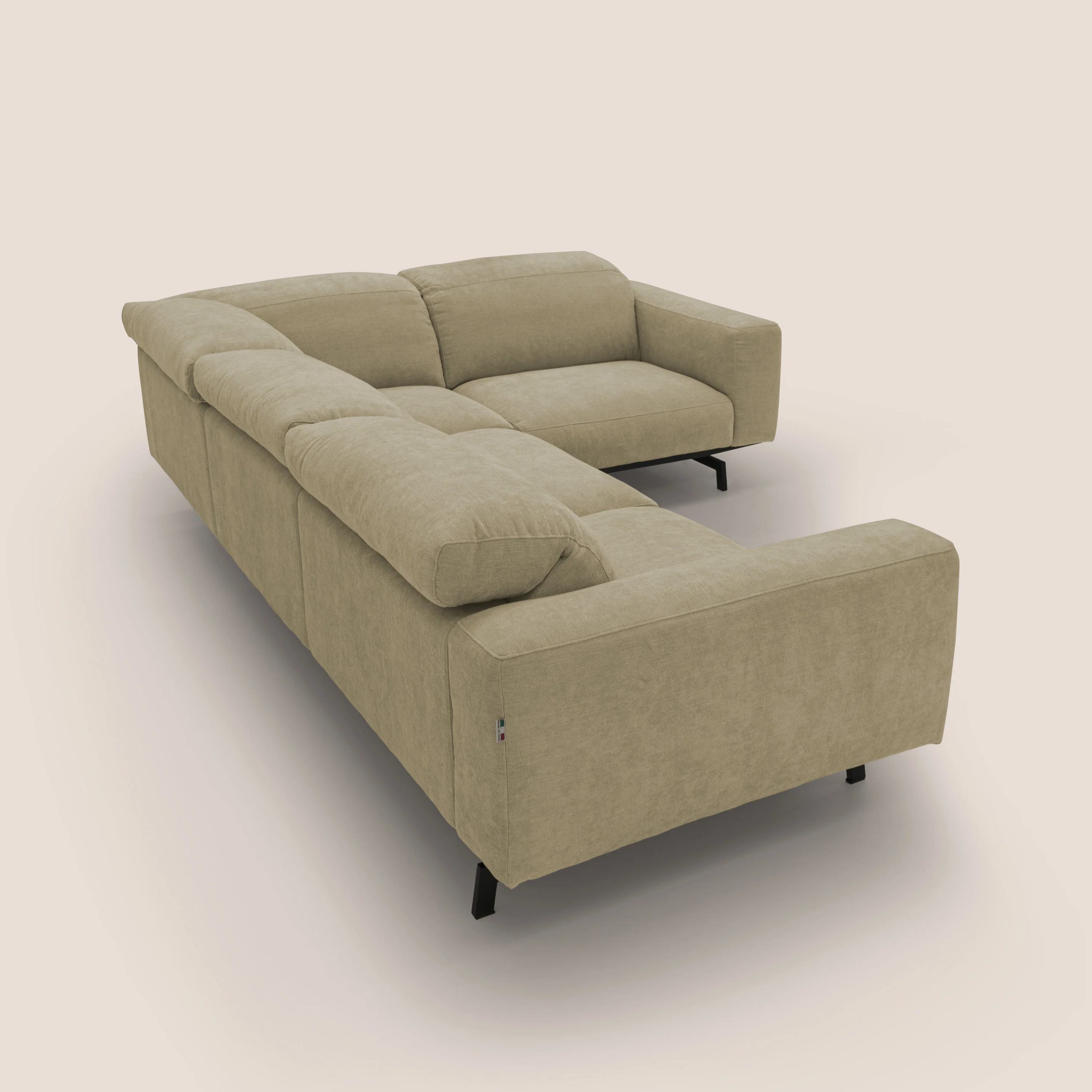 Sakura Canapé d'angle RÉVERSIBLE et modulable en tissu doux et imperméable T14 beige - Image 10