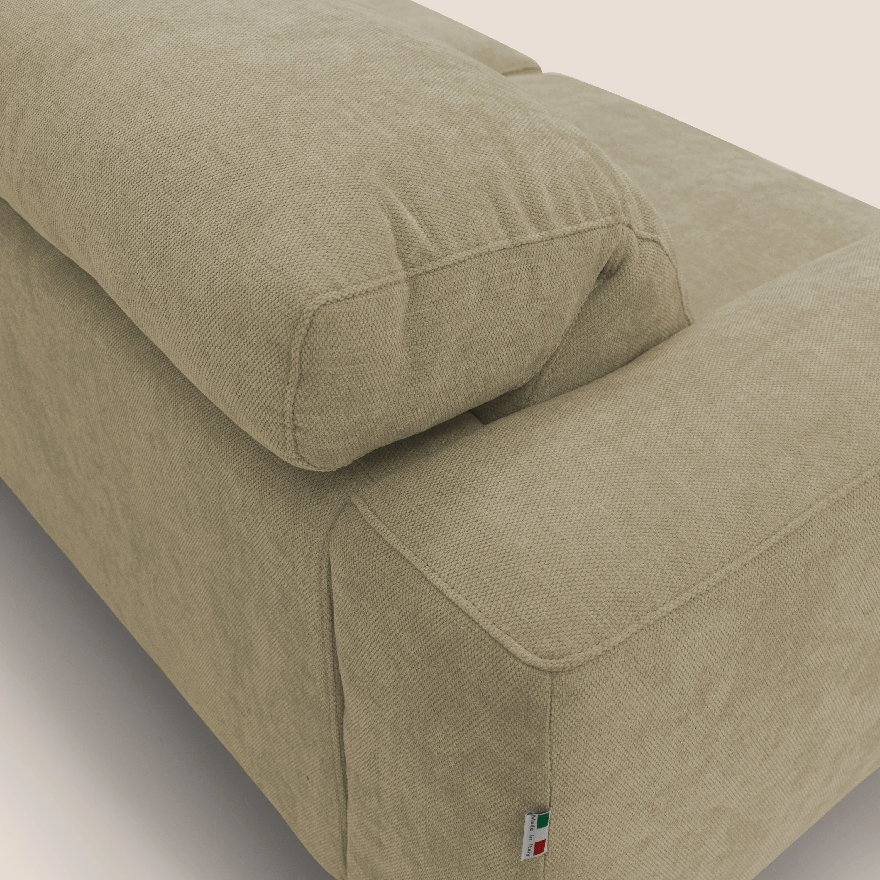 Sakura Canapé d'angle RÉVERSIBLE et modulable en tissu doux et imperméable T14 beige - Image 8