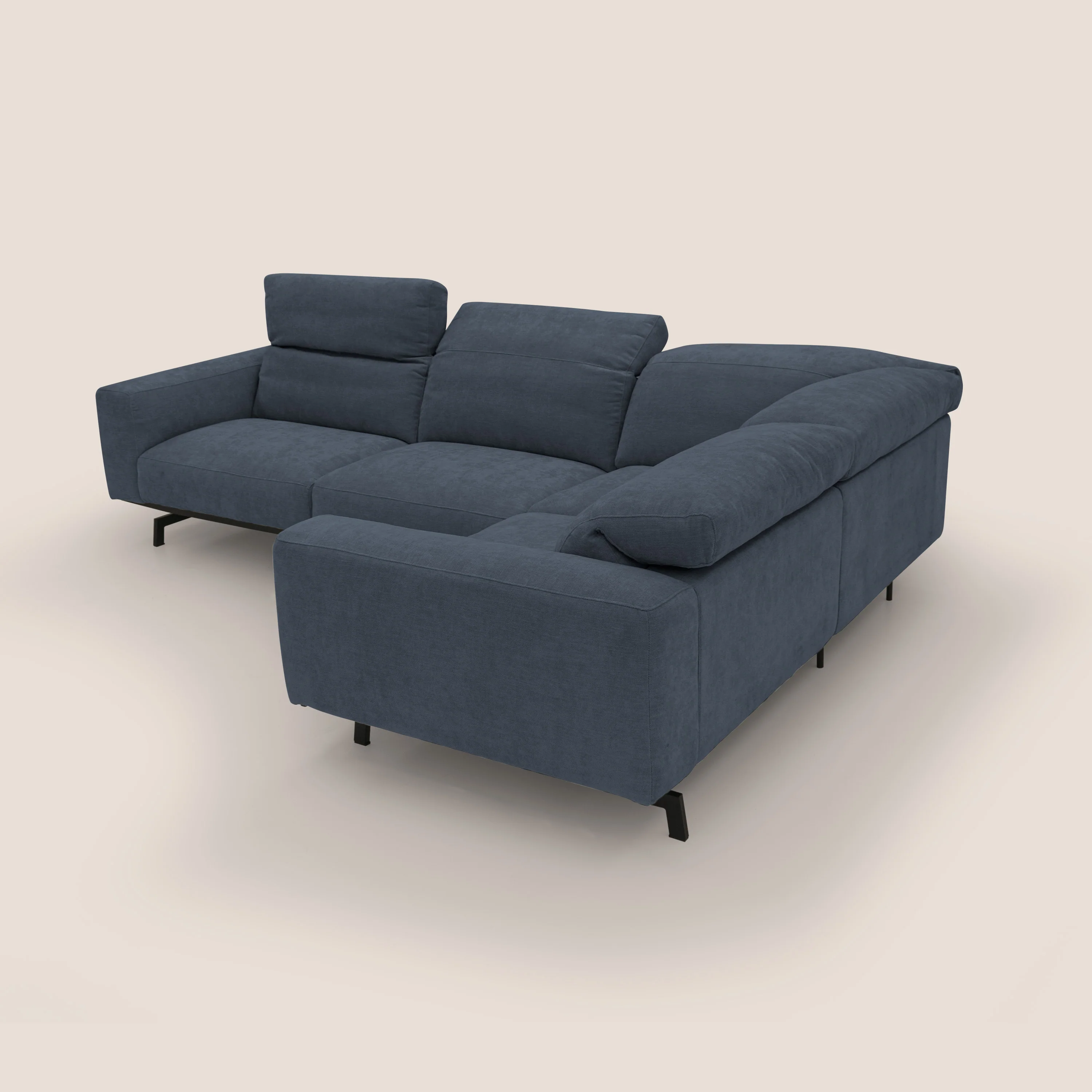 Sakura Canapé d'angle RÉVERSIBLE et modulable en tissu doux et imperméable T14 bleu - Image 13