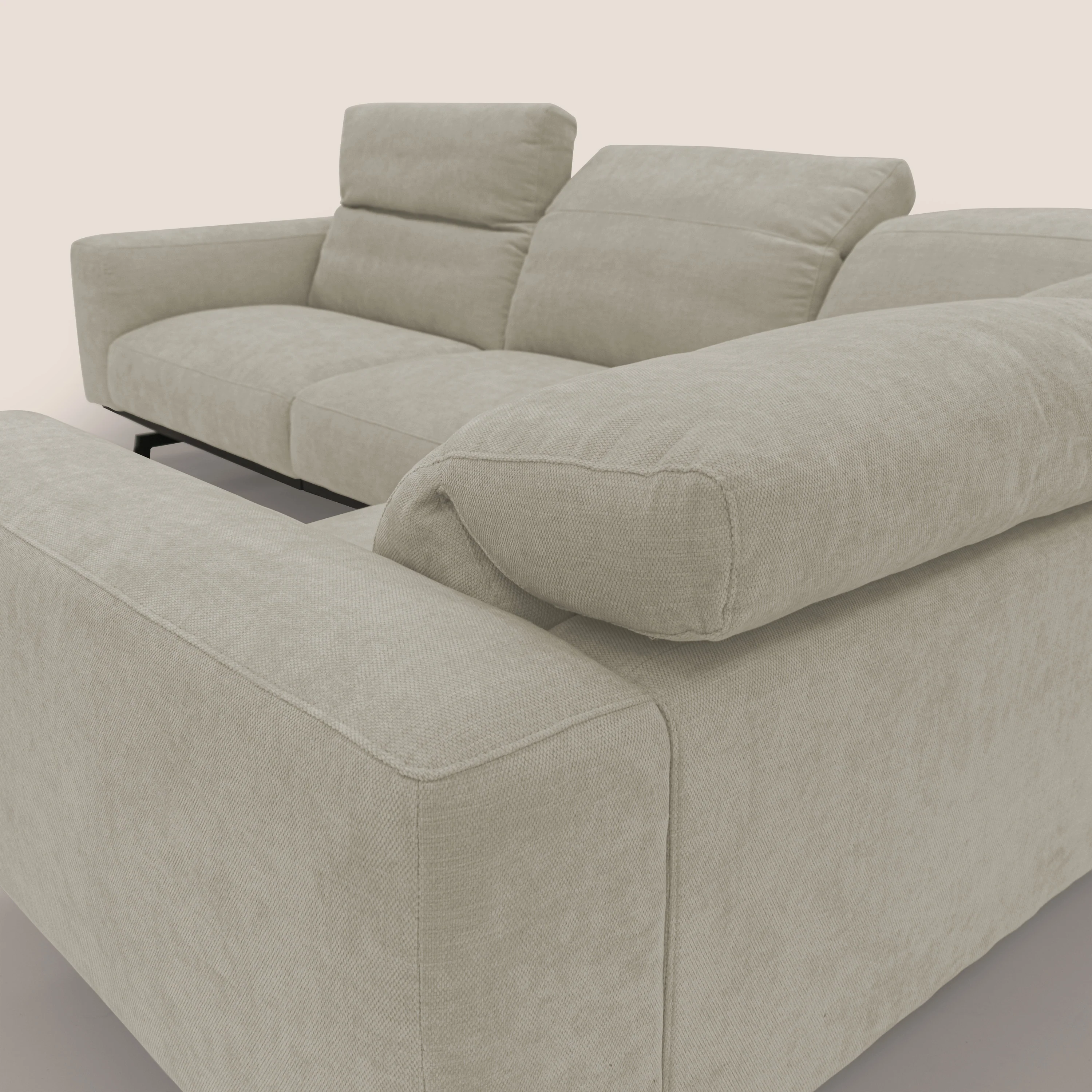 Sakura Canapé d'angle RÉVERSIBLE et modulable en tissu doux et imperméable T14 crème - Image 11