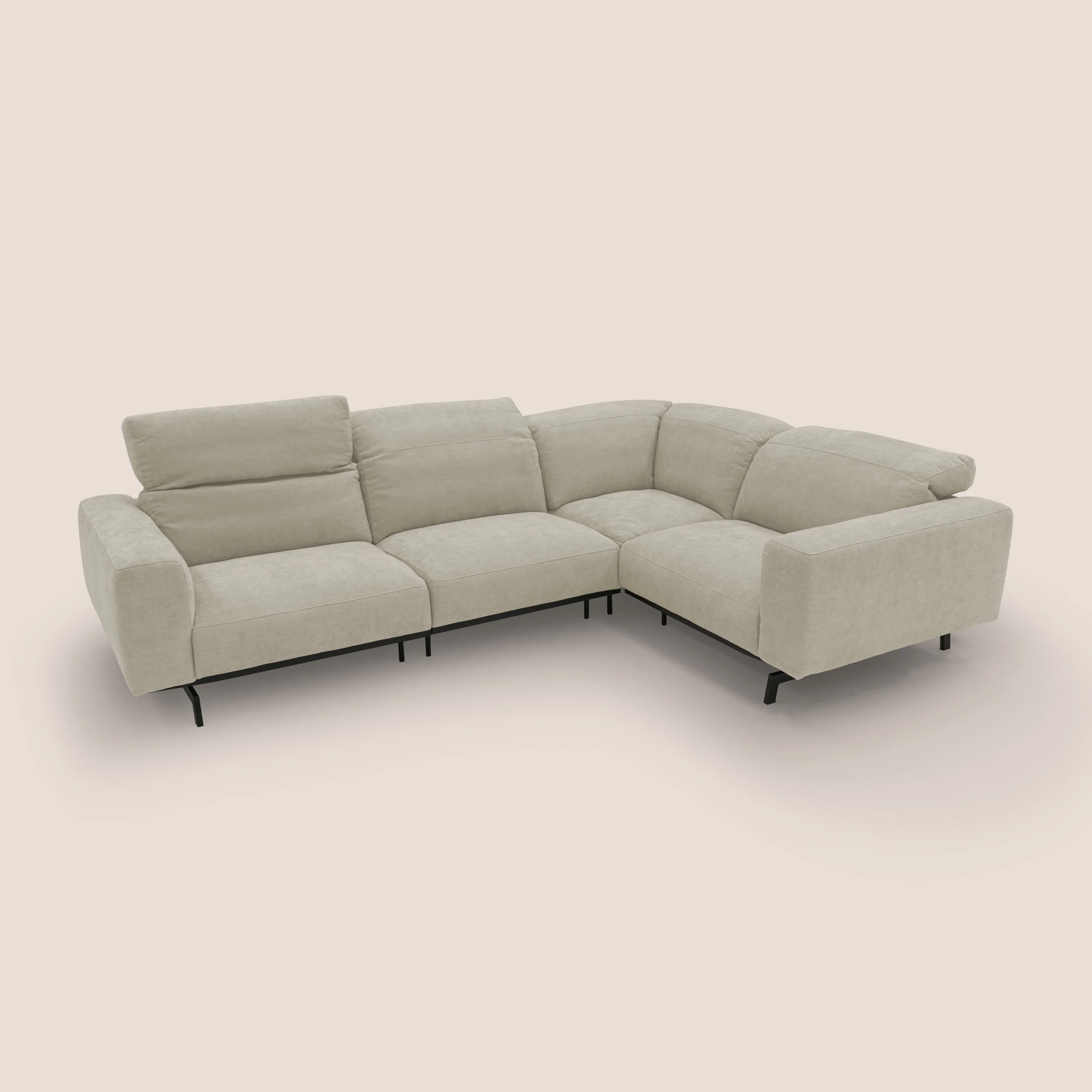 Sakura Canapé d'angle RÉVERSIBLE et modulable en tissu doux et imperméable T14 crème - Image 12