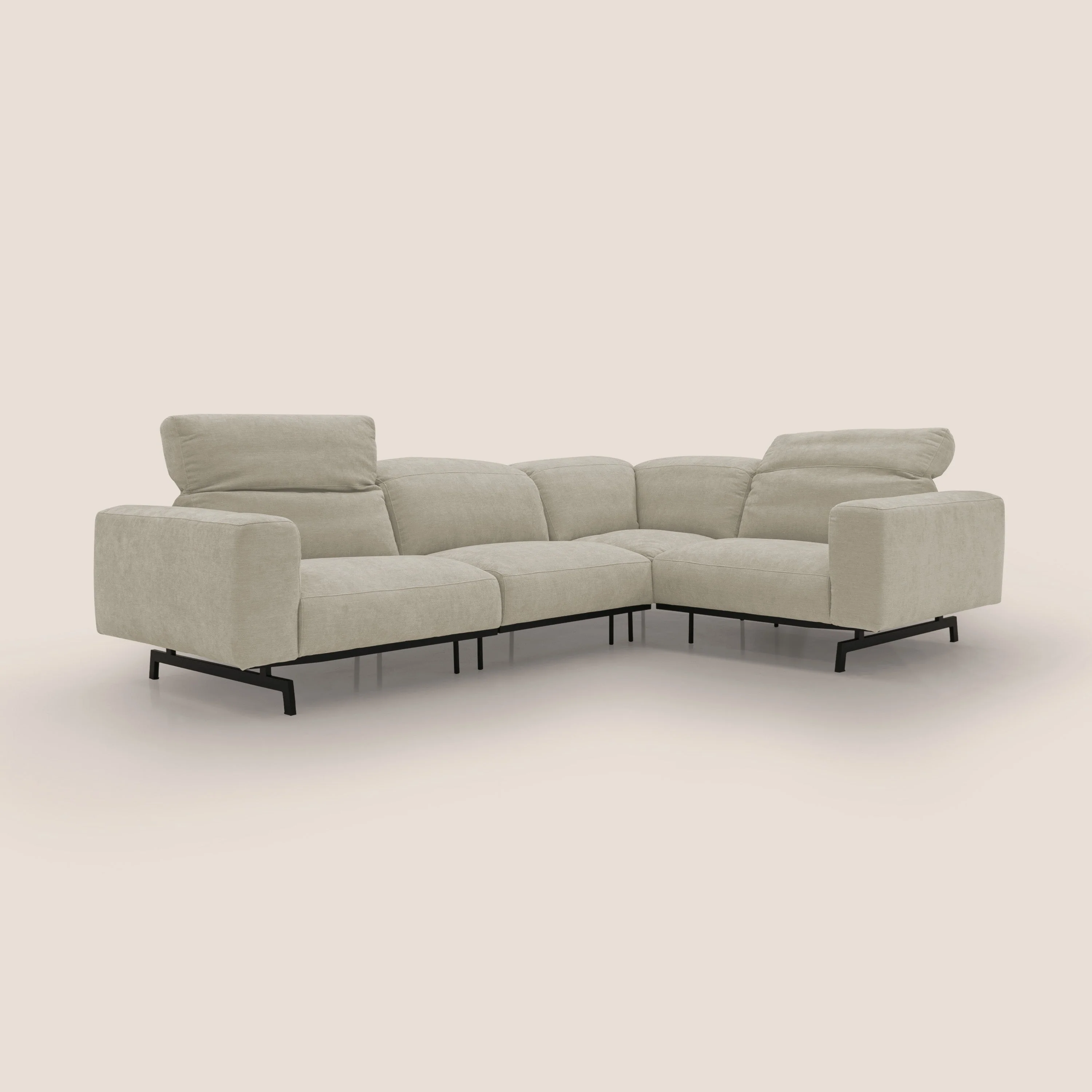 Sakura Canapé d'angle RÉVERSIBLE et modulable en tissu doux et imperméable T14 crème - Image 2
