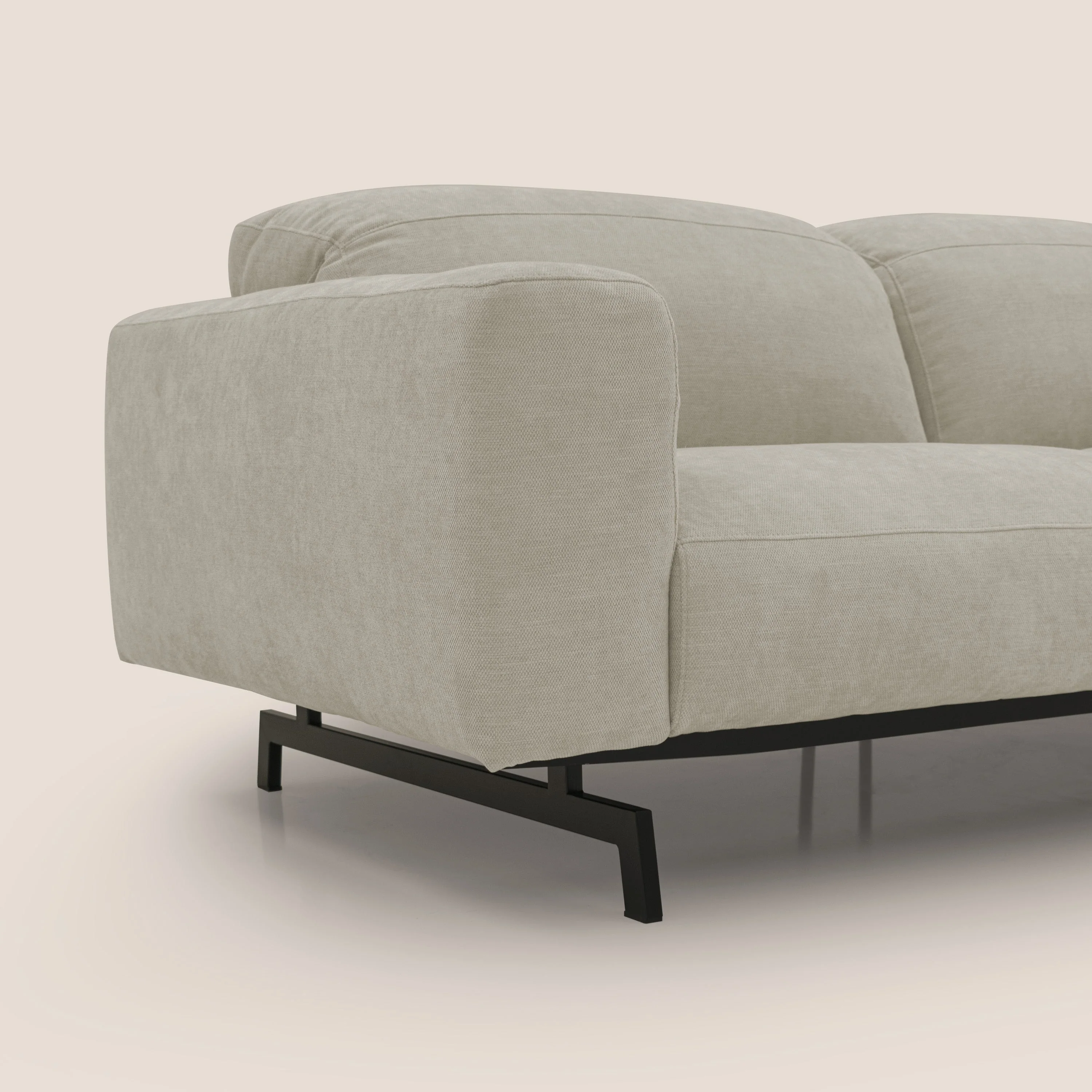 Sakura Canapé d'angle RÉVERSIBLE et modulable en tissu doux et imperméable T14 crème - Image 3