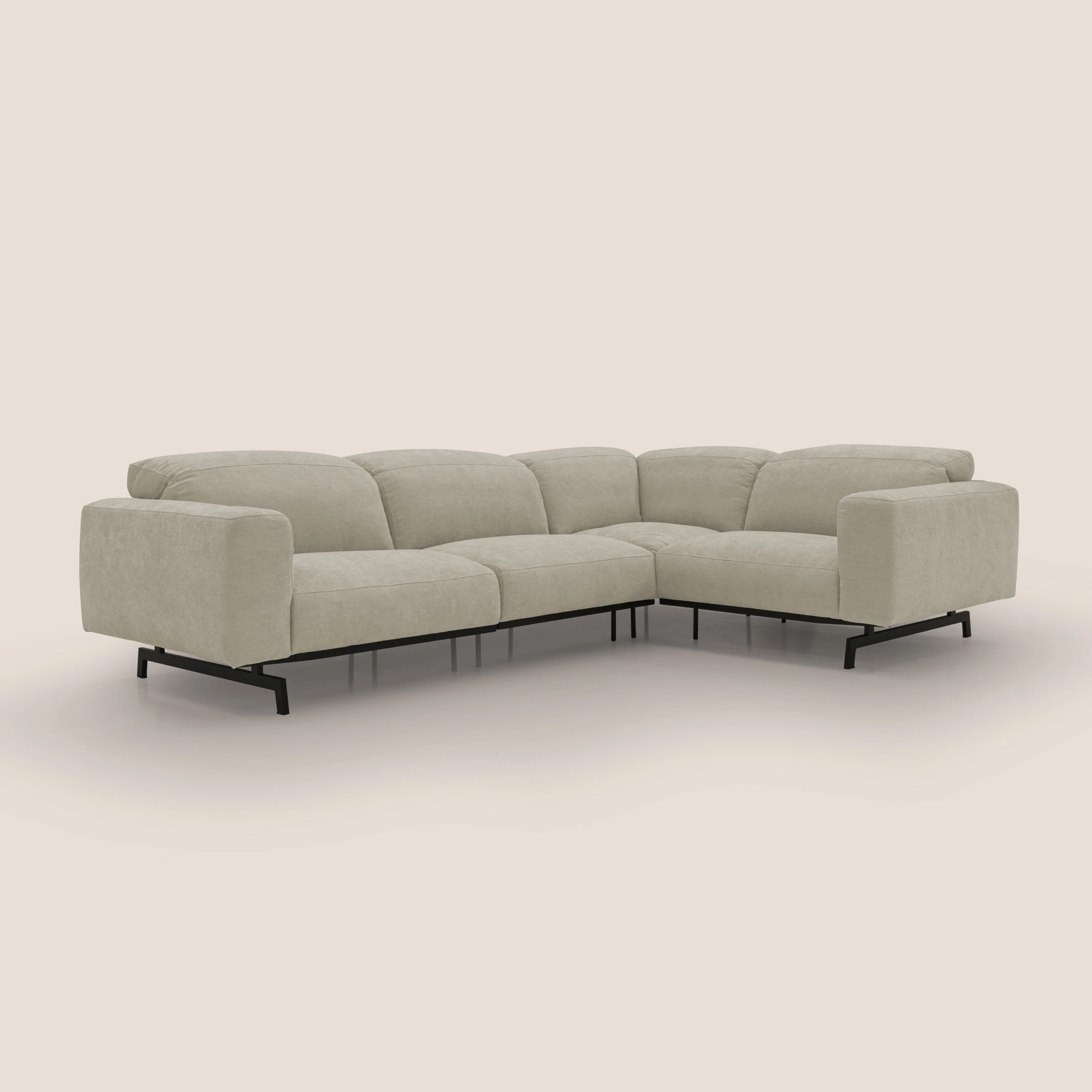 Sakura Canapé d'angle RÉVERSIBLE et modulable en tissu doux et imperméable T14 crème - Image 6