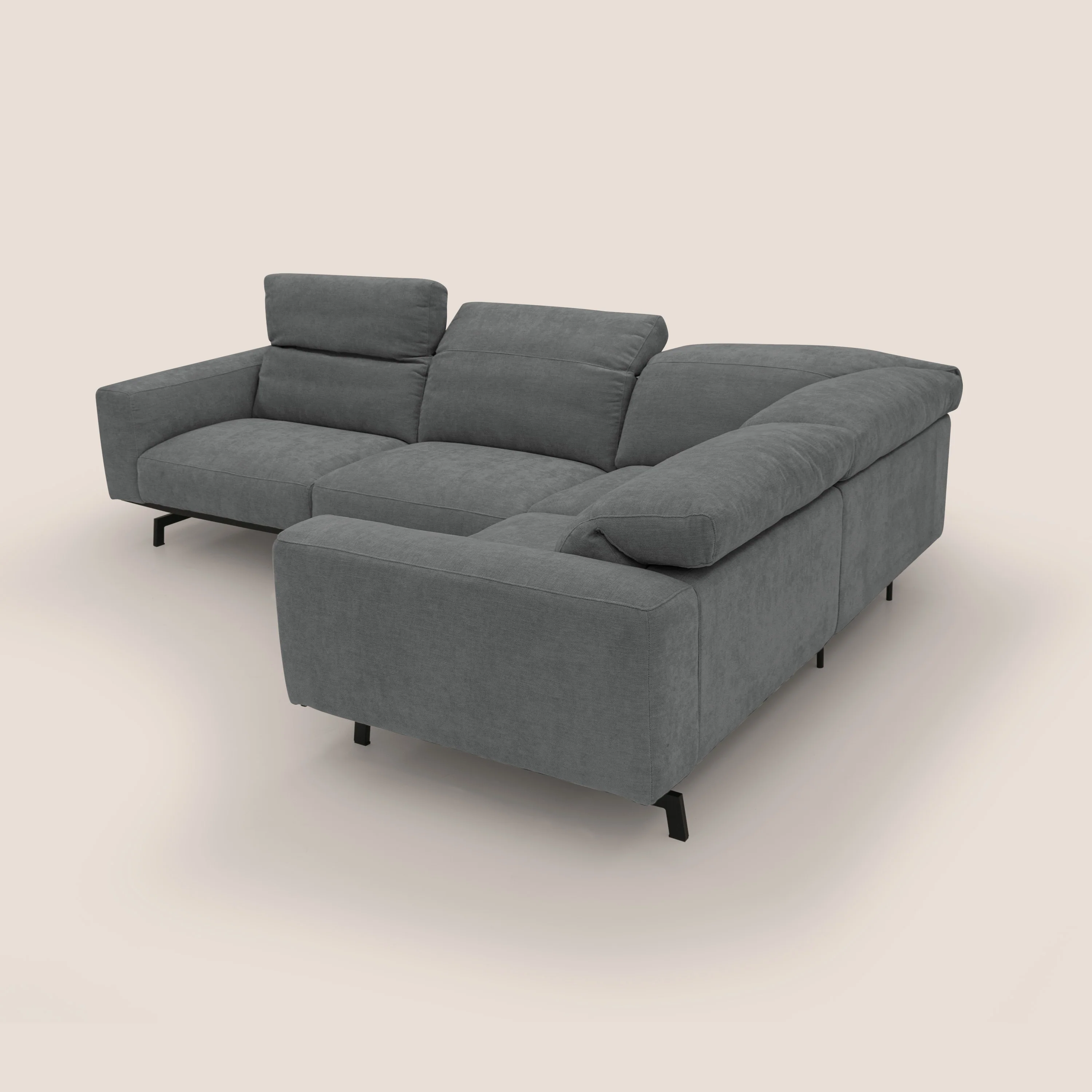 Sakura Canapé d'angle RÉVERSIBLE et modulable en tissu doux et imperméable T14 gris - Image 13