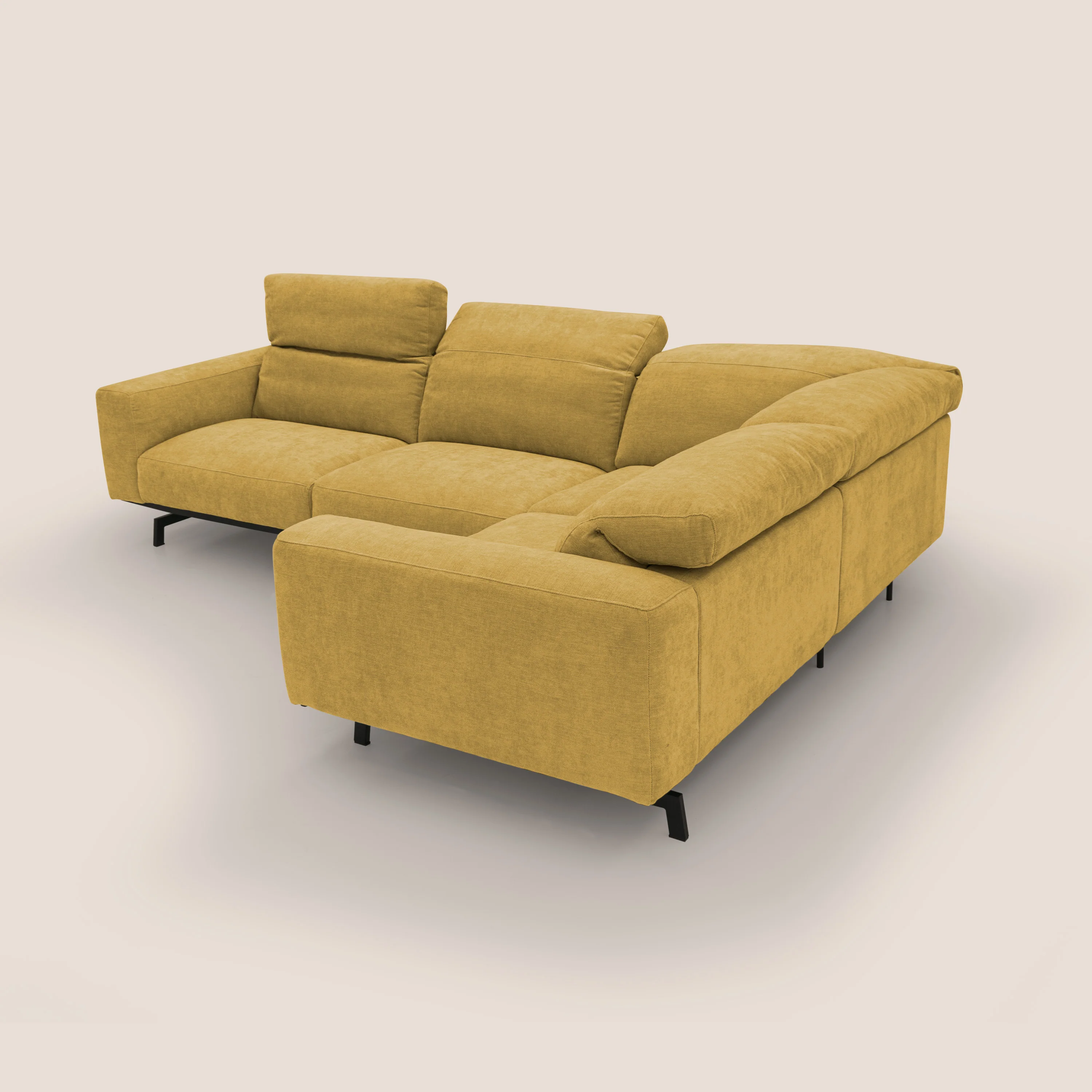 Sakura Canapé d'angle RÉVERSIBLE et modulable en tissu doux et imperméable T14 jaune - Image 13