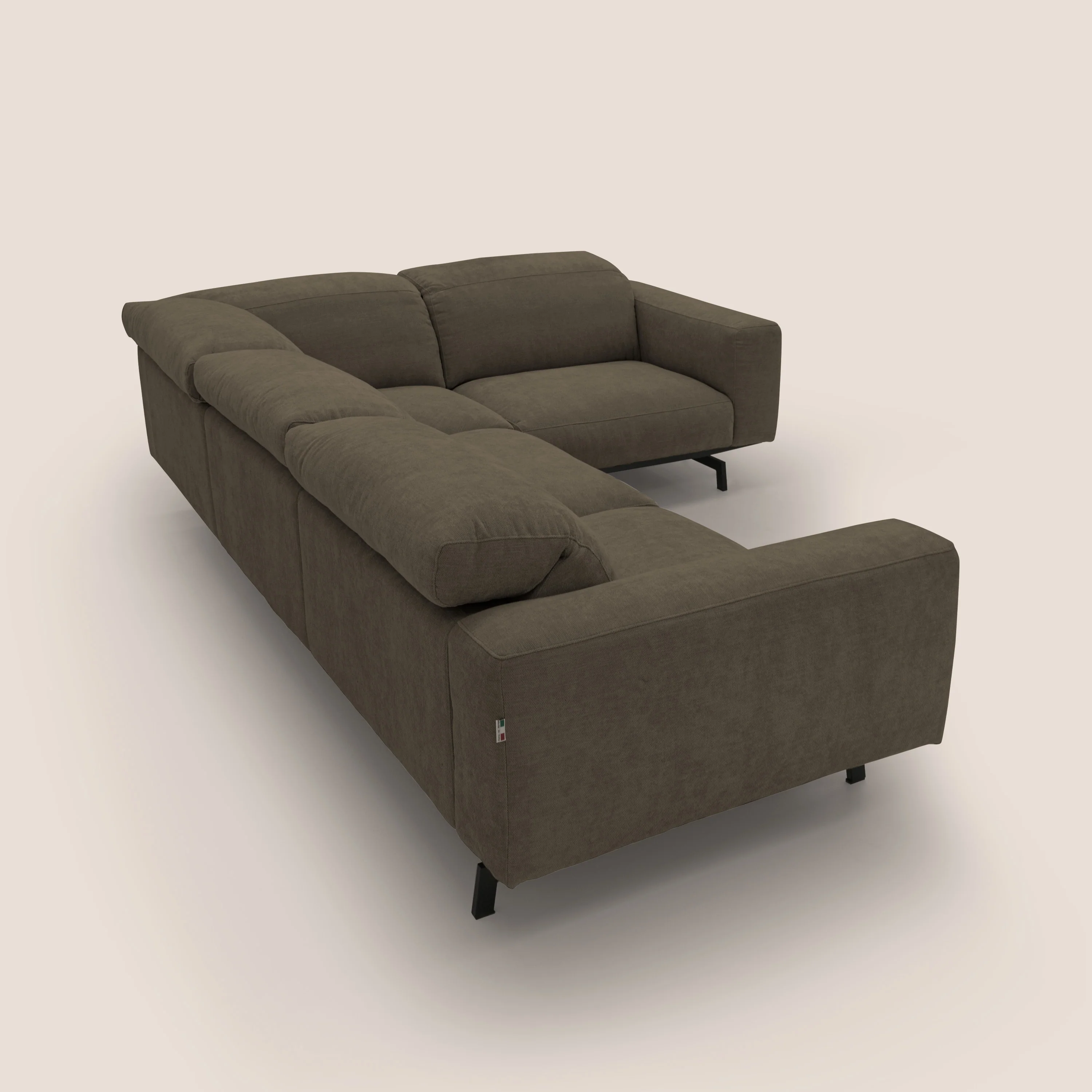 Sakura Canapé d'angle RÉVERSIBLE et modulable en tissu doux et imperméable T14 marron - Image 10