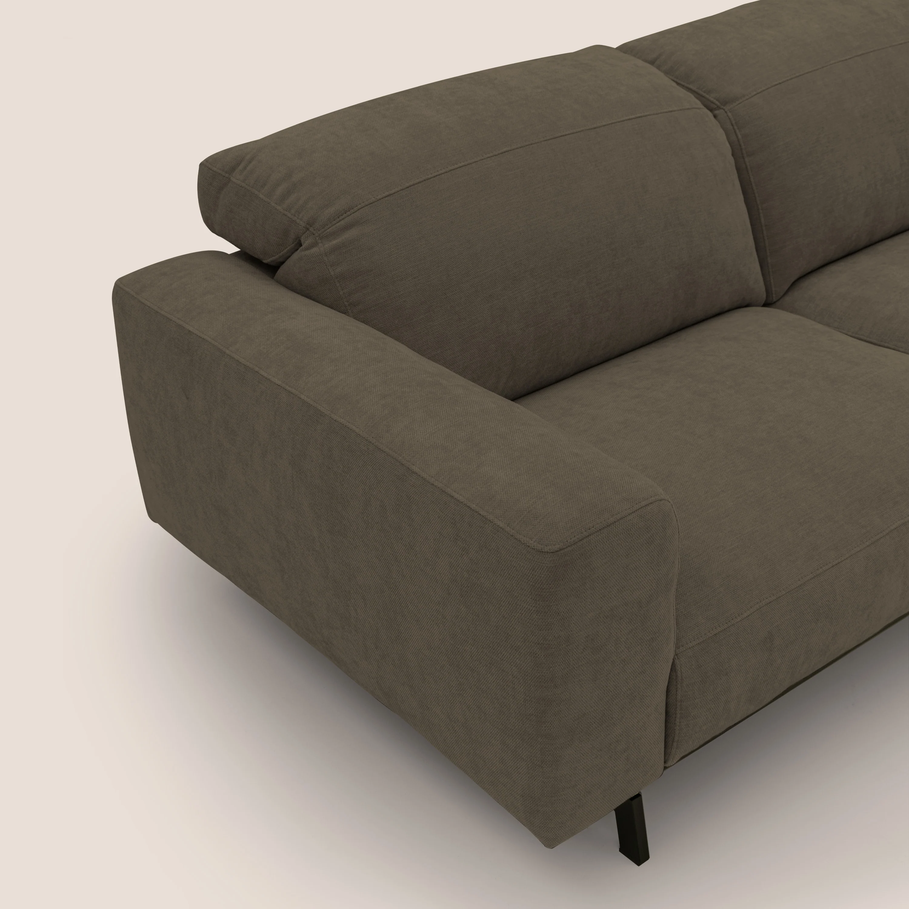 Sakura Canapé d'angle RÉVERSIBLE et modulable en tissu doux et imperméable T14 marron - Image 7