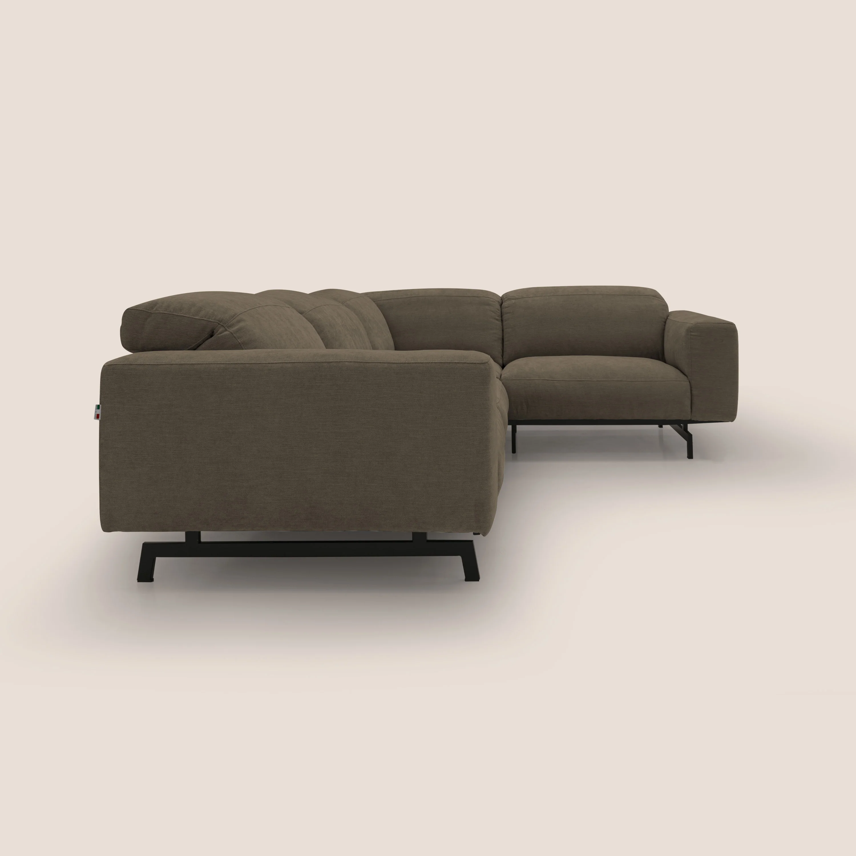 Sakura Canapé d'angle RÉVERSIBLE et modulable en tissu doux et imperméable T14 marron - Image 9