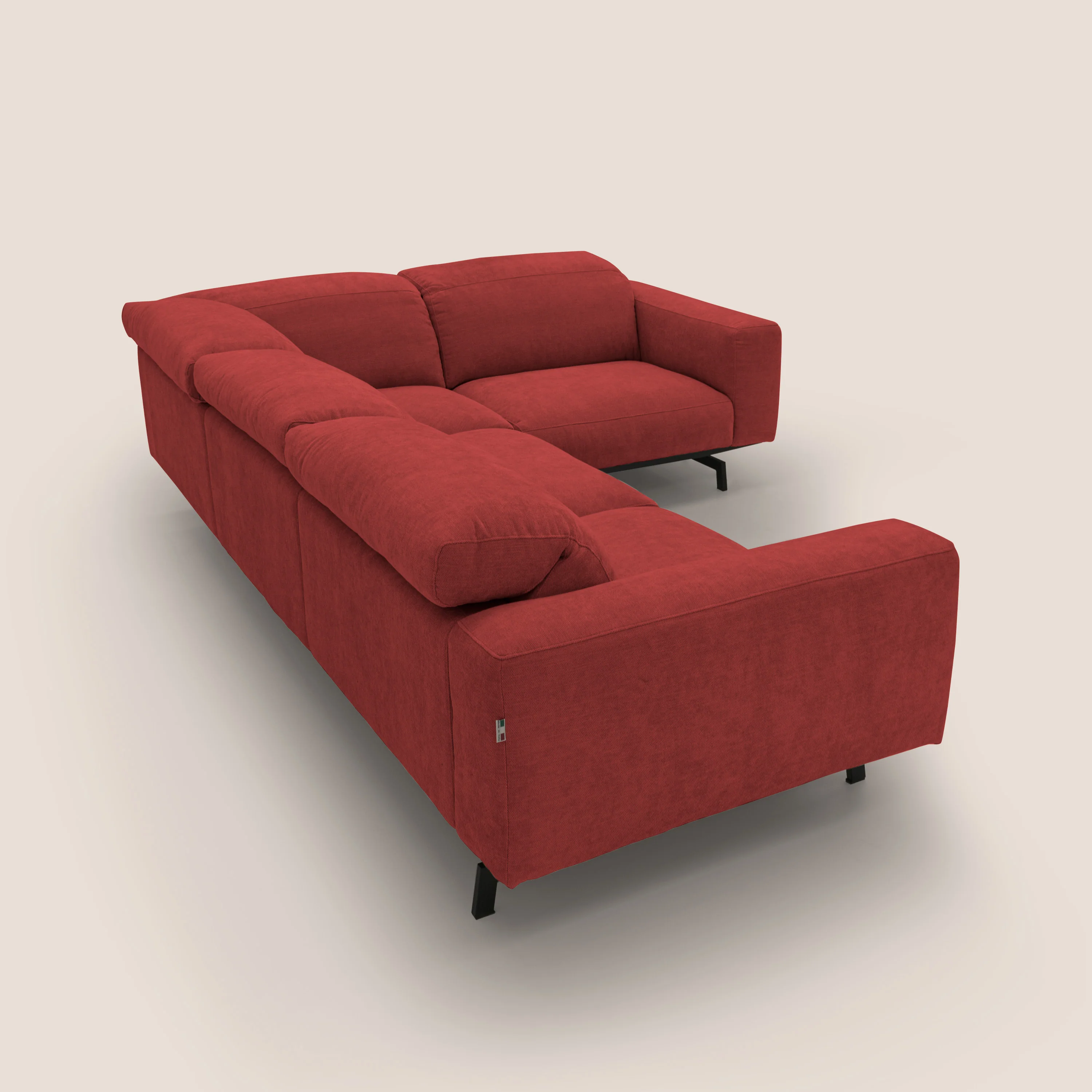 Sakura Canapé d'angle RÉVERSIBLE et modulable en tissu doux et imperméable T14 rouge - Image 10
