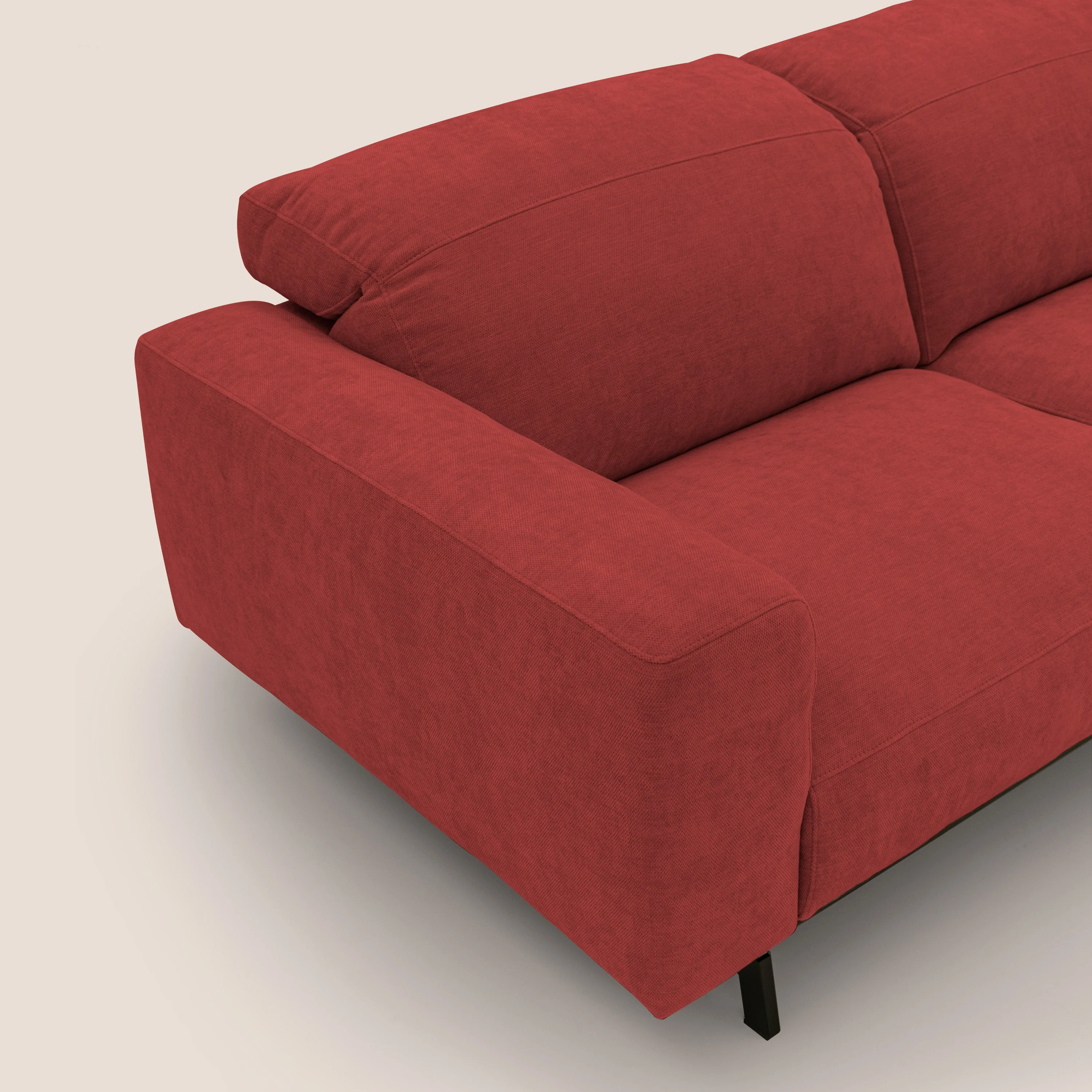 Sakura Canapé d'angle RÉVERSIBLE et modulable en tissu doux et imperméable T14 rouge - Image 7