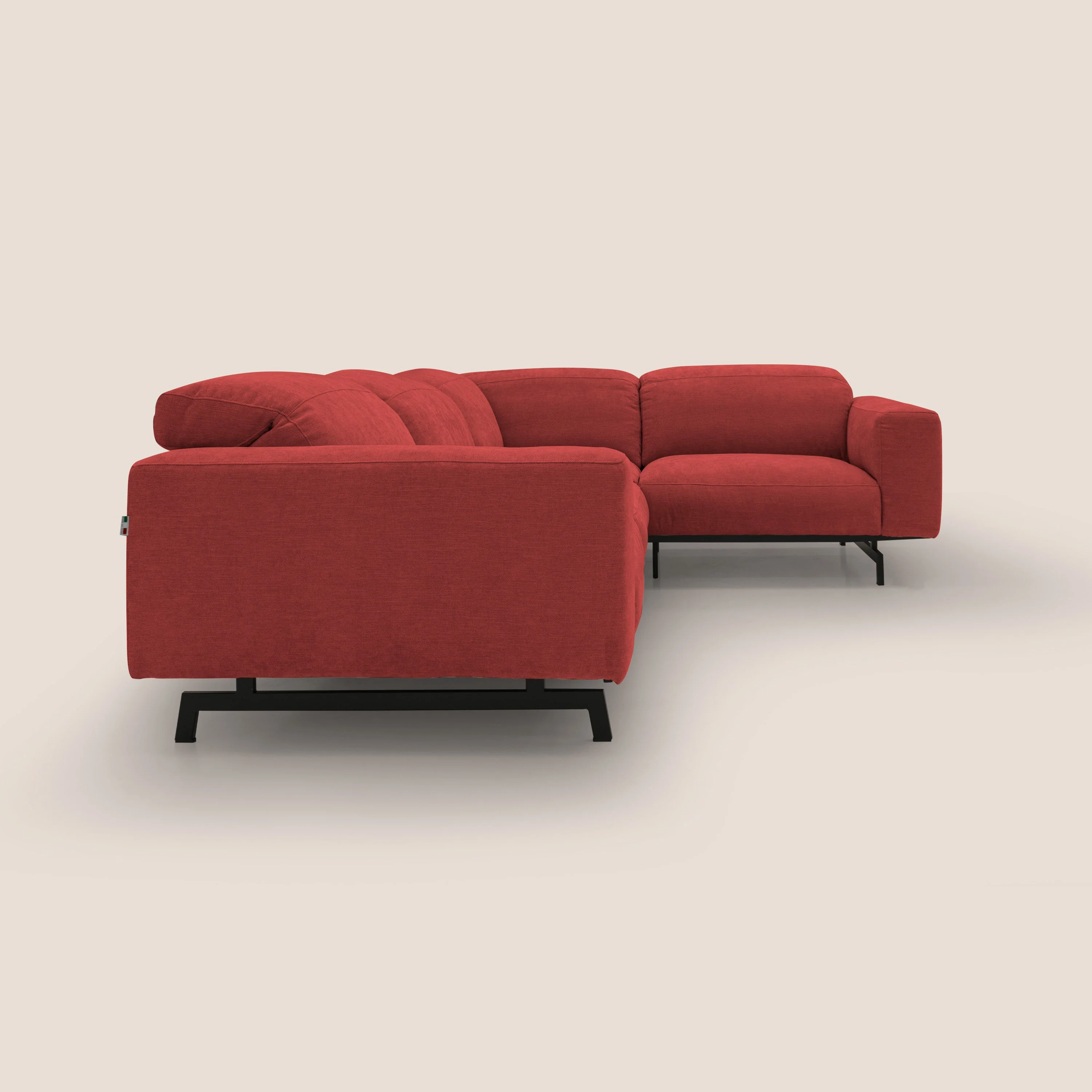 Sakura Canapé d'angle RÉVERSIBLE et modulable en tissu doux et imperméable T14 rouge - Image 9