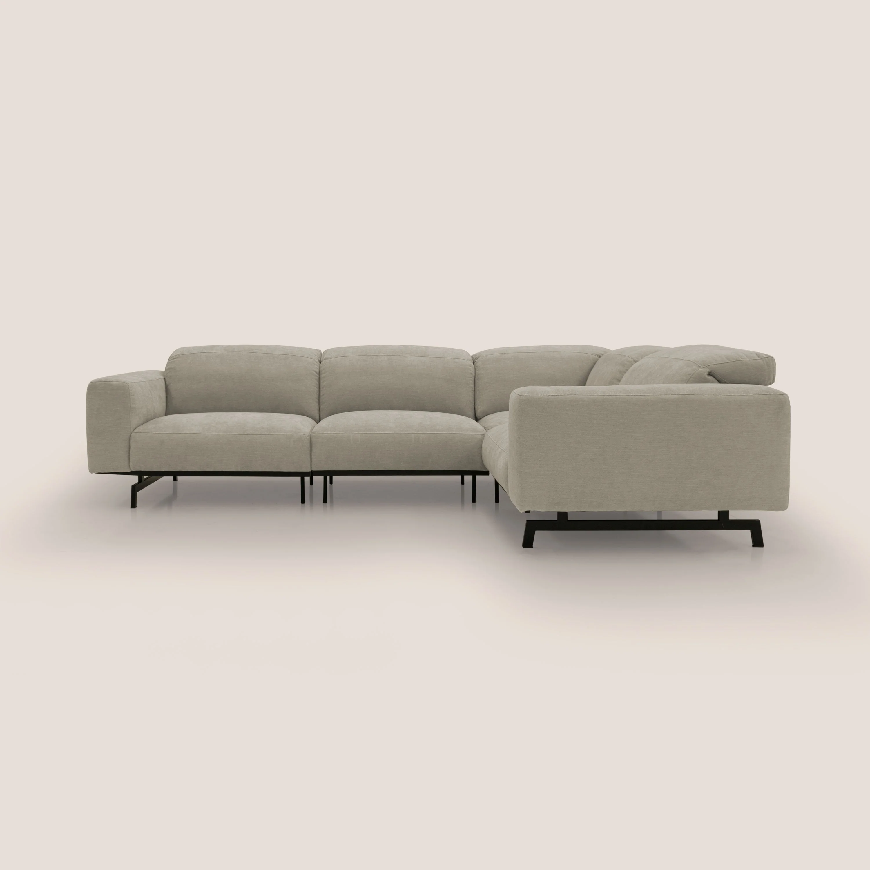Sakura Canapé d'angle RÉVERSIBLE et modulable en tissu doux et imperméable T14 Taupe tortora