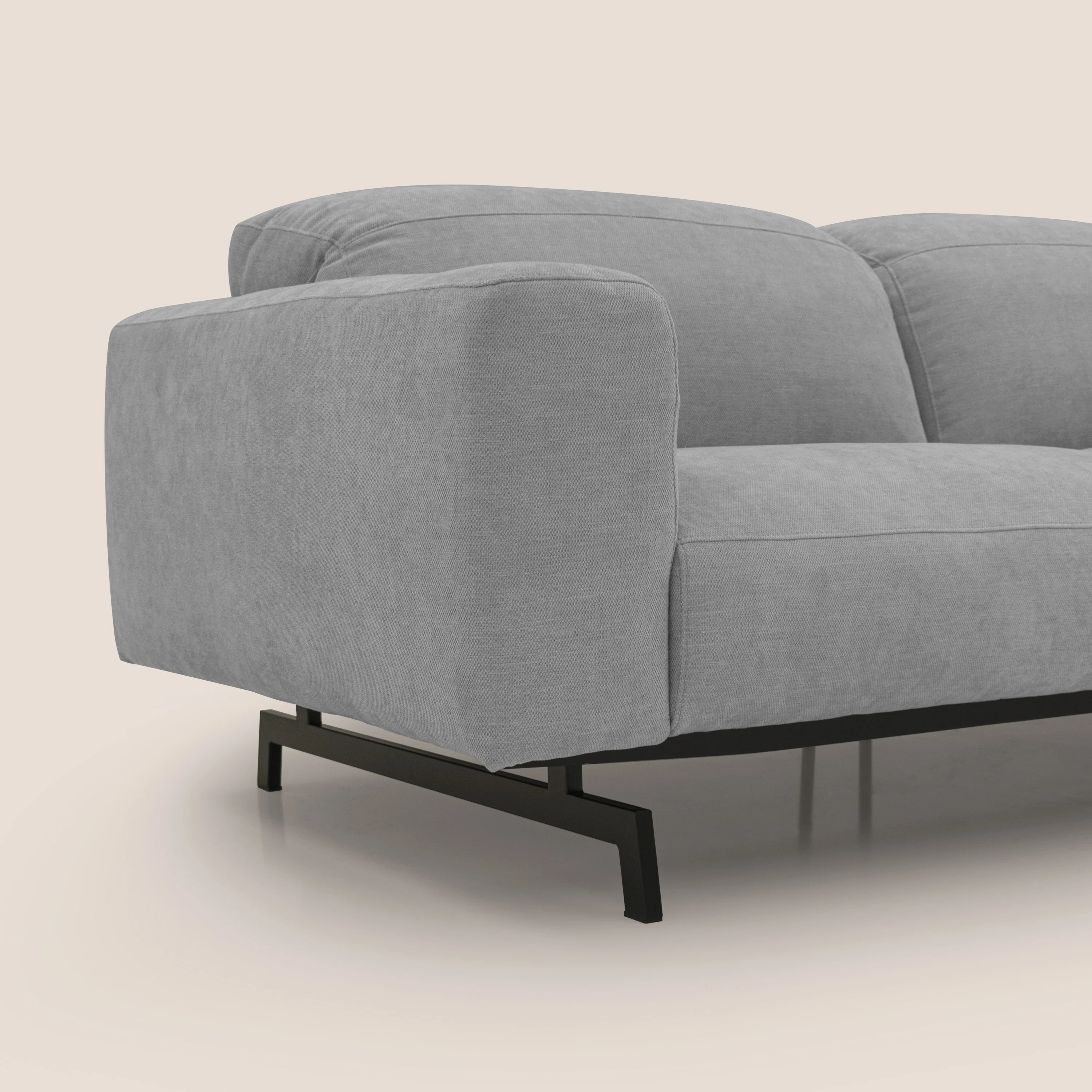 Sakura Canapé modulable en tissu flammé doux et imperméable T14 gris clair - Image 3