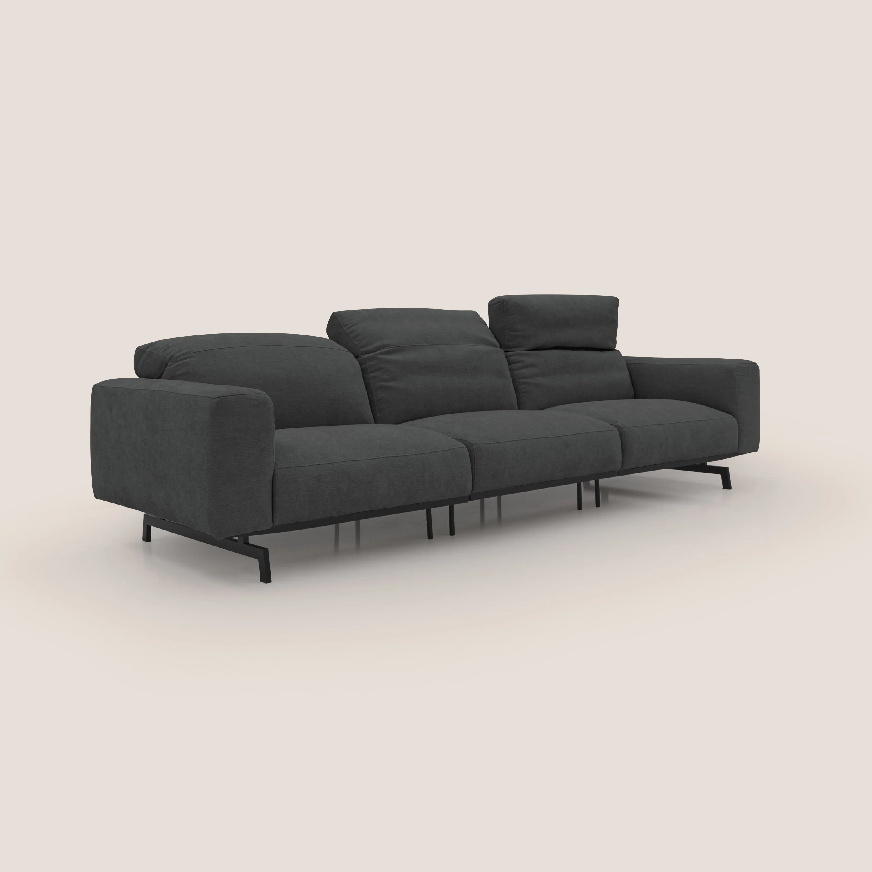 Sakura canapé modulaire 3 places en tissu flammé doux et imperméable T14 anthracite - Image 2