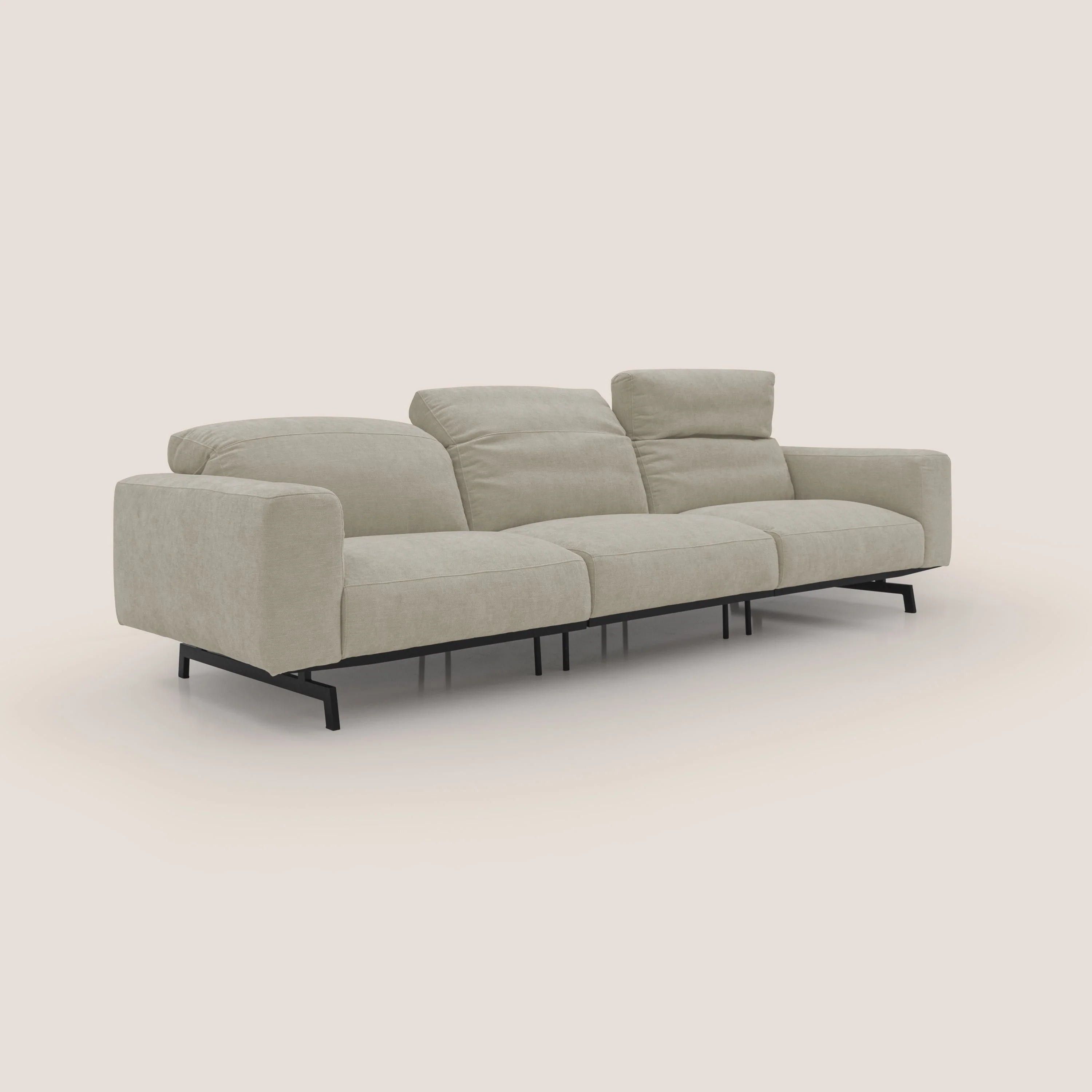 Sakura canapé modulaire 3 places en tissu flammé doux et imperméable T14 crème - Image 3