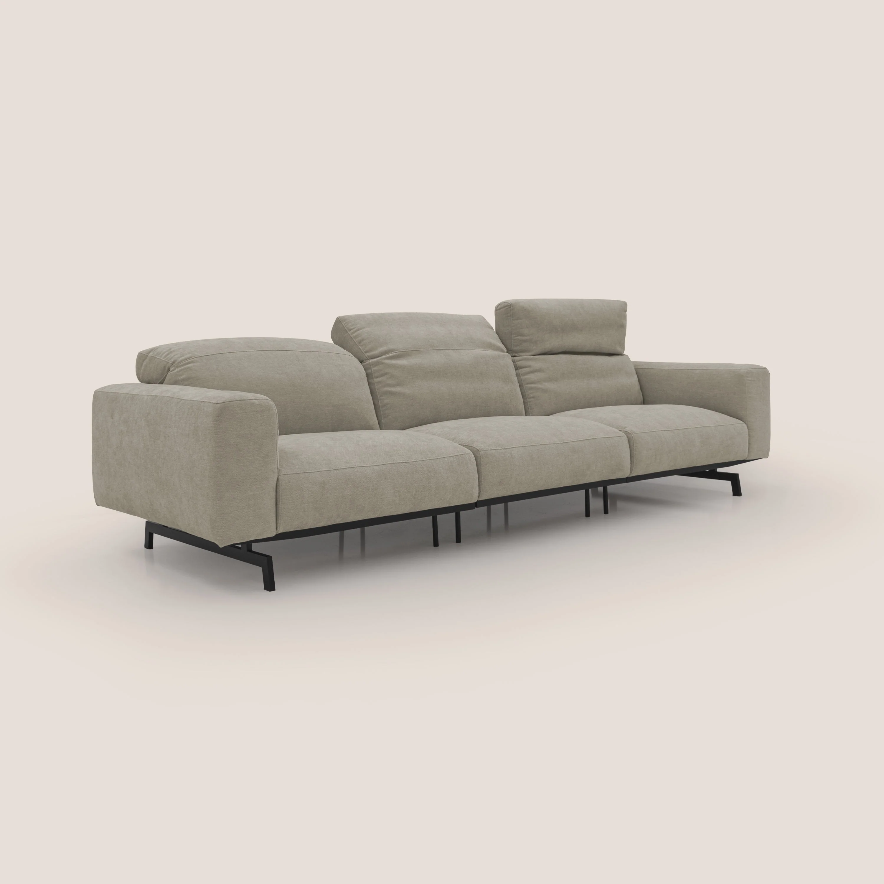 Sakura canapé modulaire 3 places en tissu flammé doux et imperméable T14 Taupe tortora - Image 2