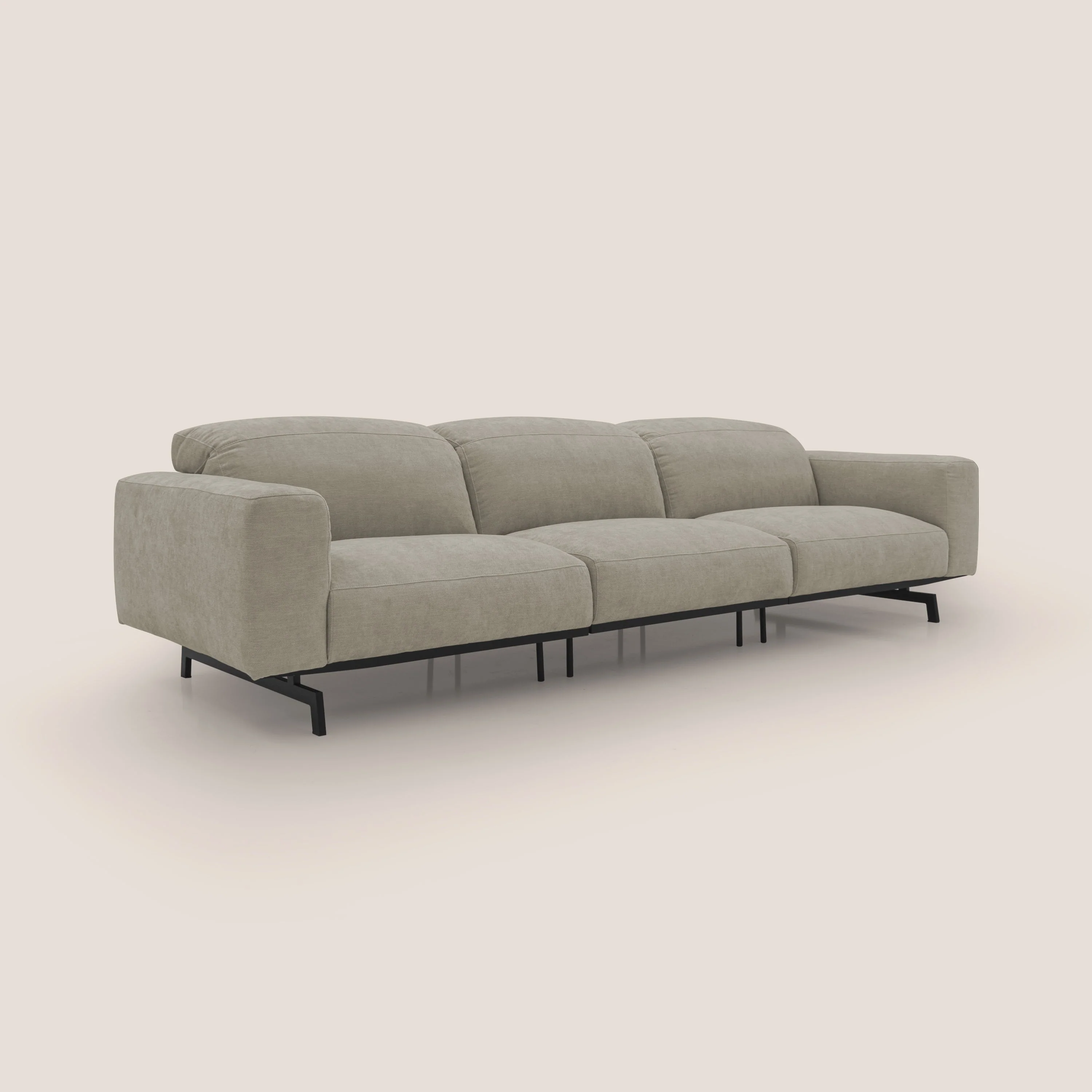 Sakura canapé modulaire 3 places en tissu flammé doux et imperméable T14 Taupe tortora - Image 6