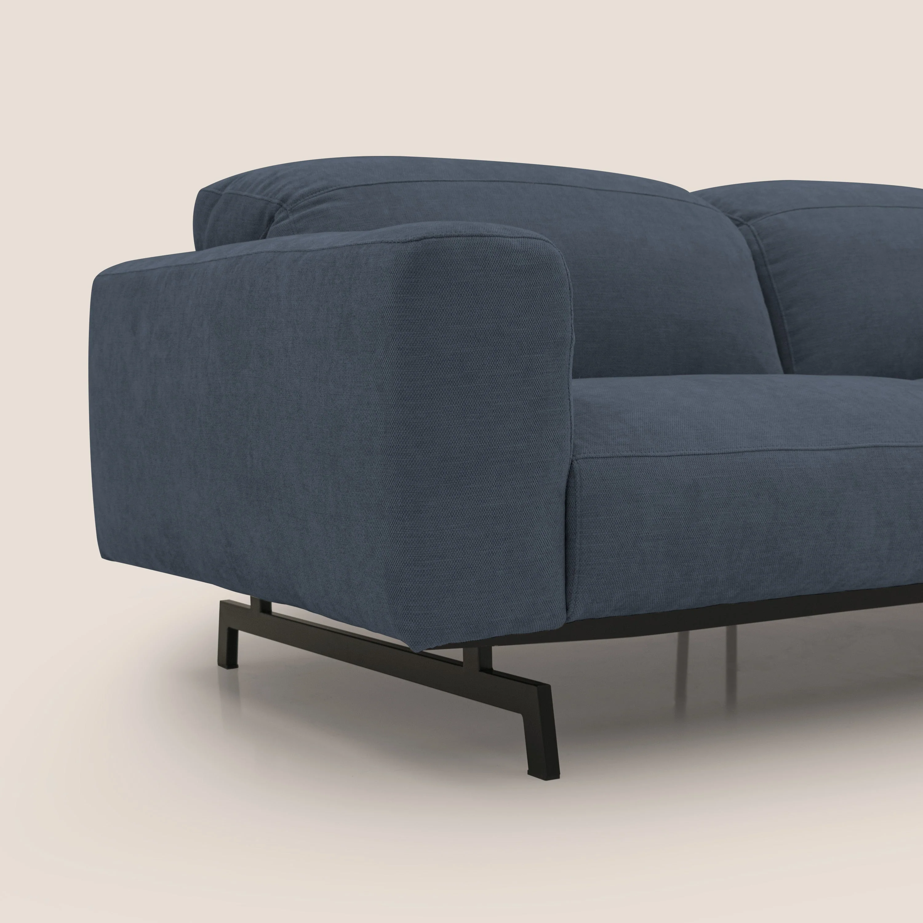 Sakura canapé modulaire 3 places en tissu flammé doux et imperméable T14 bleu - Image 3