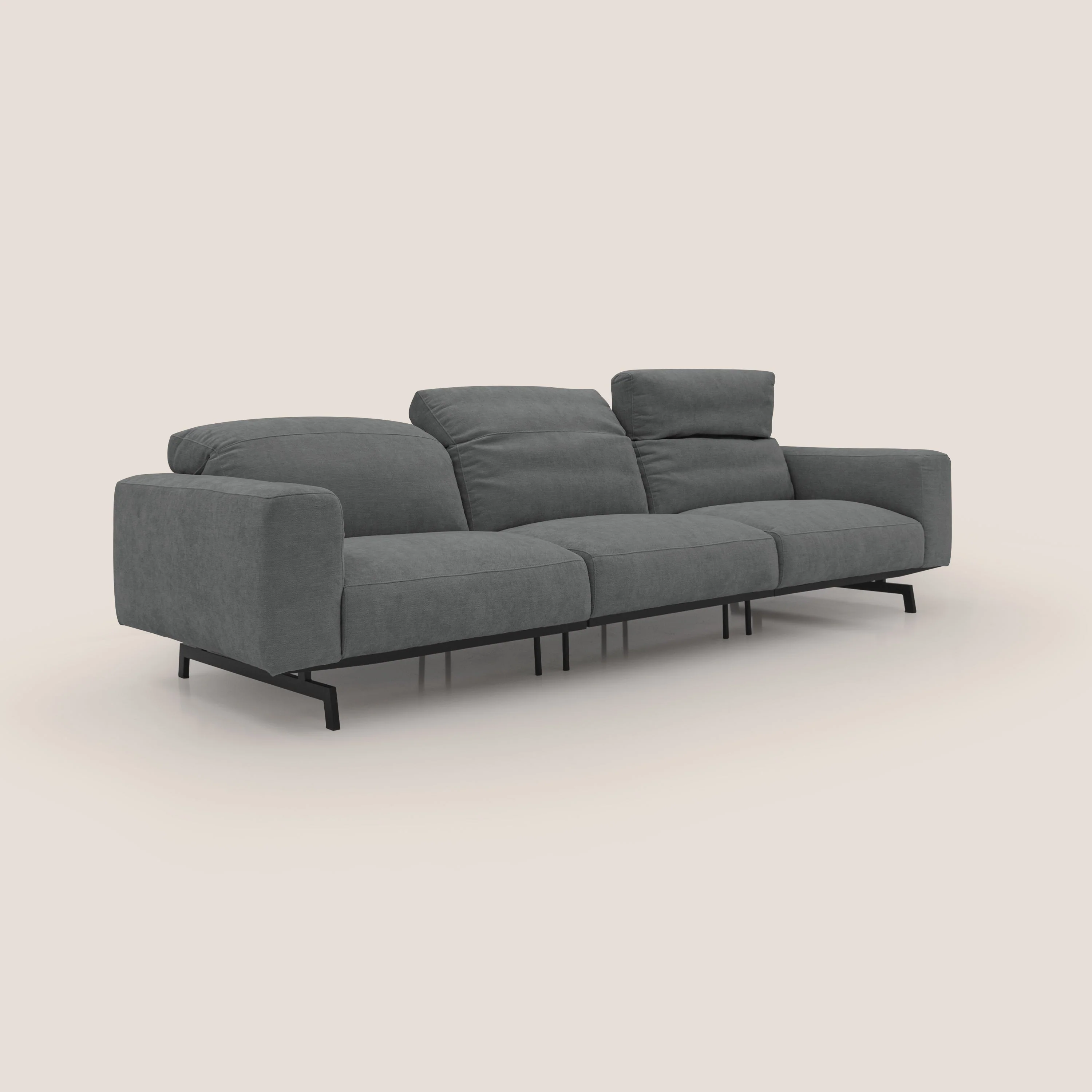 Sakura canapé modulaire 3 places en tissu flammé doux et imperméable T14  gris - Image 2