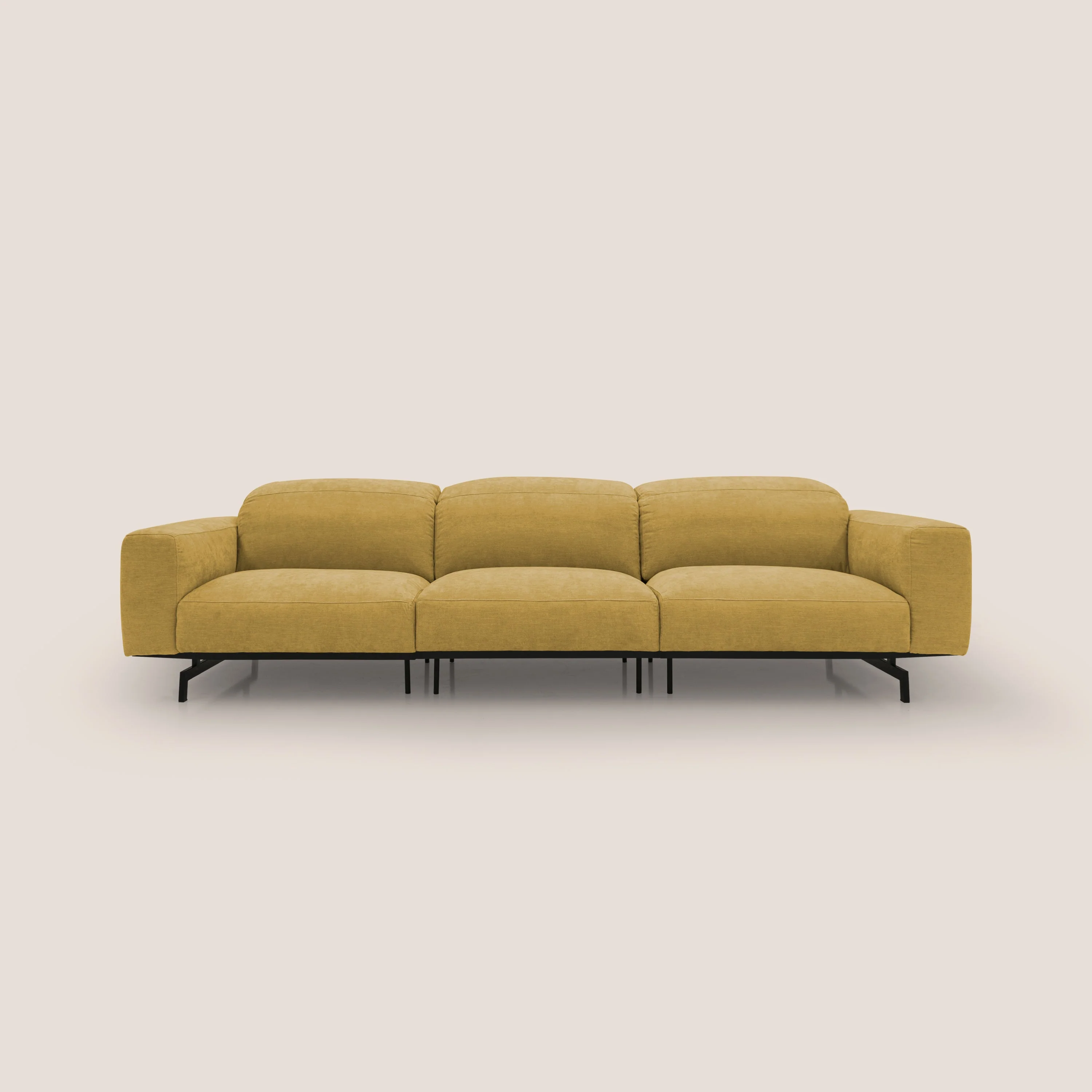 Sakura canapé modulaire 3 places en tissu flammé doux et imperméable T14 jaune