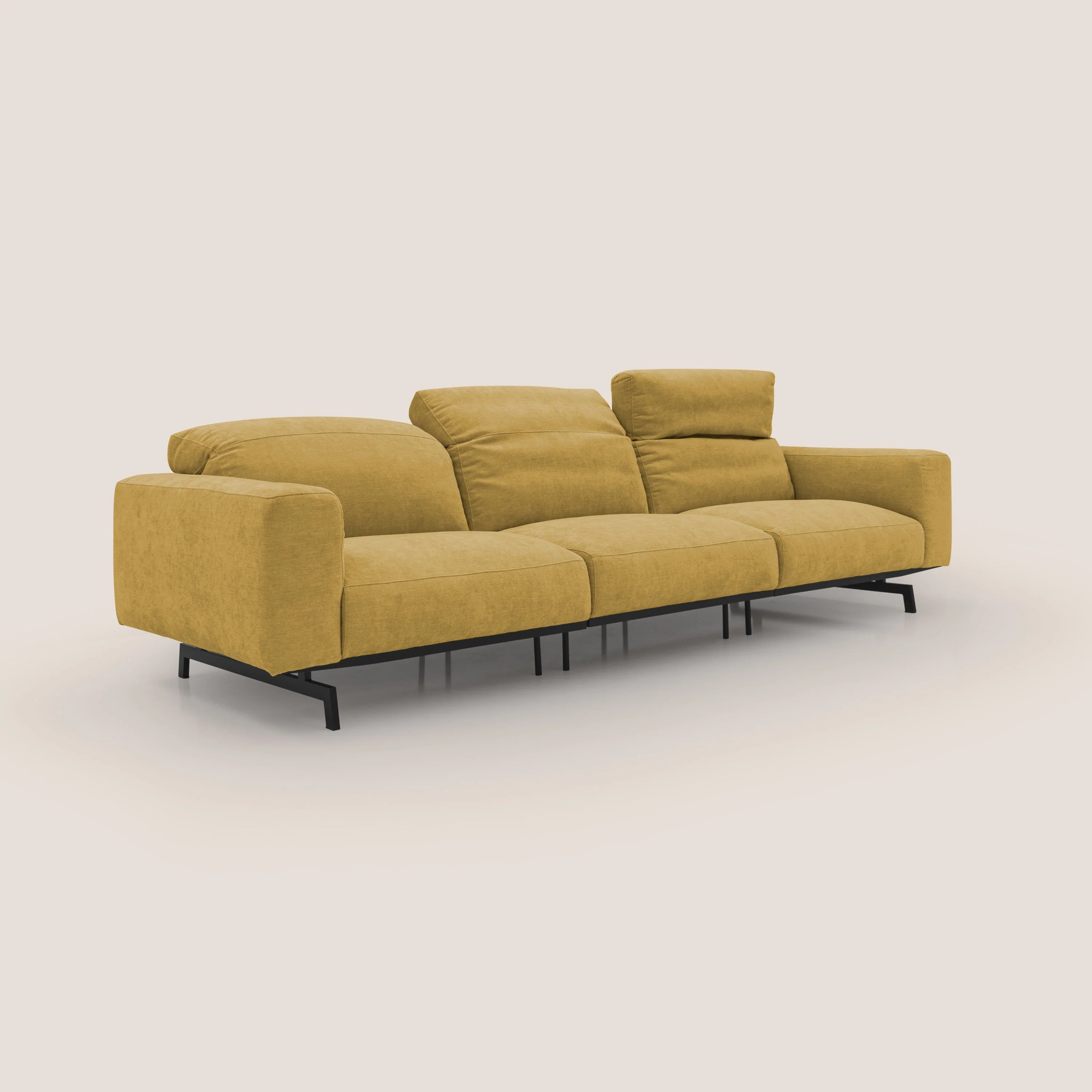 Sakura canapé modulaire 3 places en tissu flammé doux et imperméable T14 jaune - Image 2