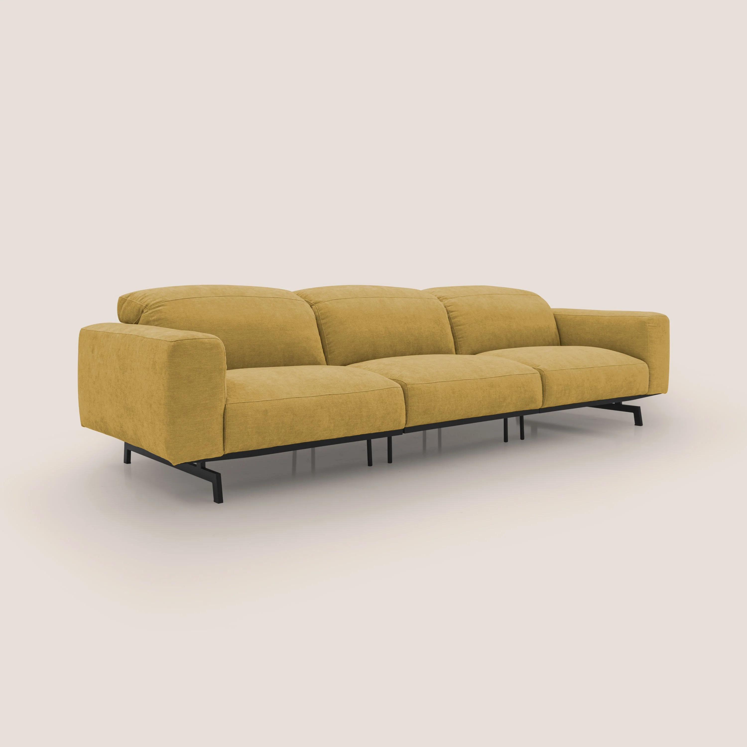 Sakura canapé modulaire 3 places en tissu flammé doux et imperméable T14 jaune - Image 6