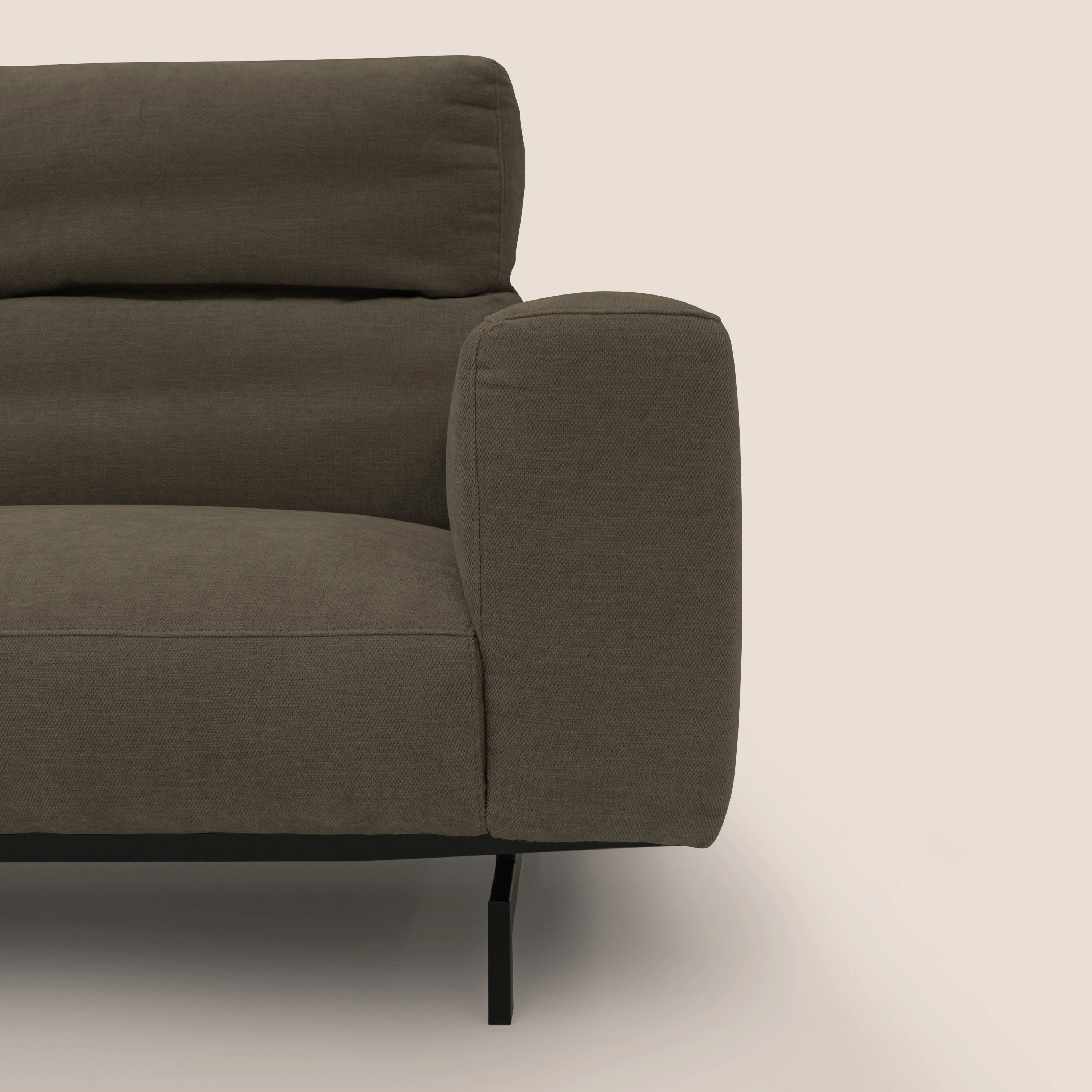 Sakura canapé modulaire 3 places en tissu flammé doux et imperméable T14  marron - Image 4