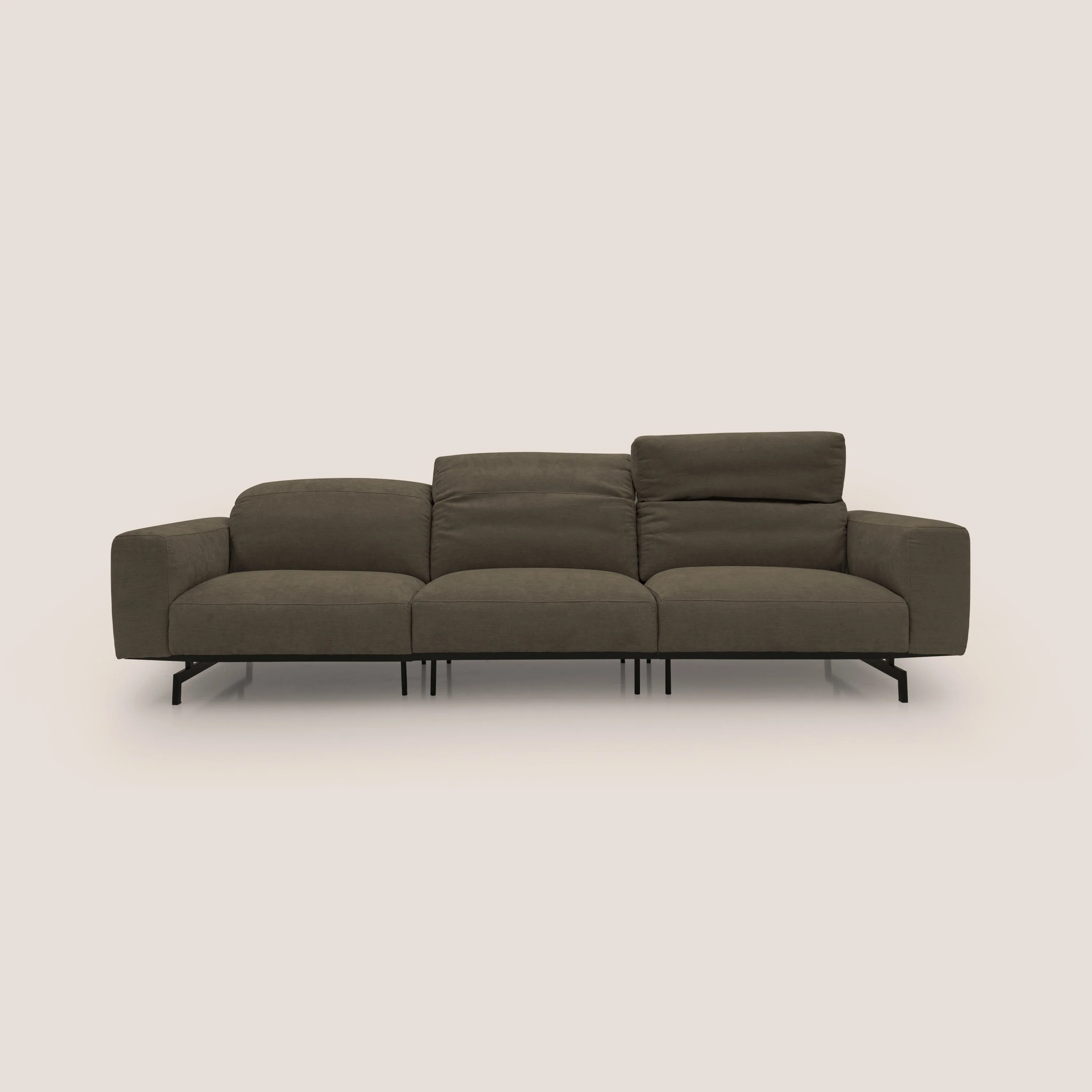 Sakura canapé modulaire 3 places en tissu flammé doux et imperméable T14  marron - Image 5