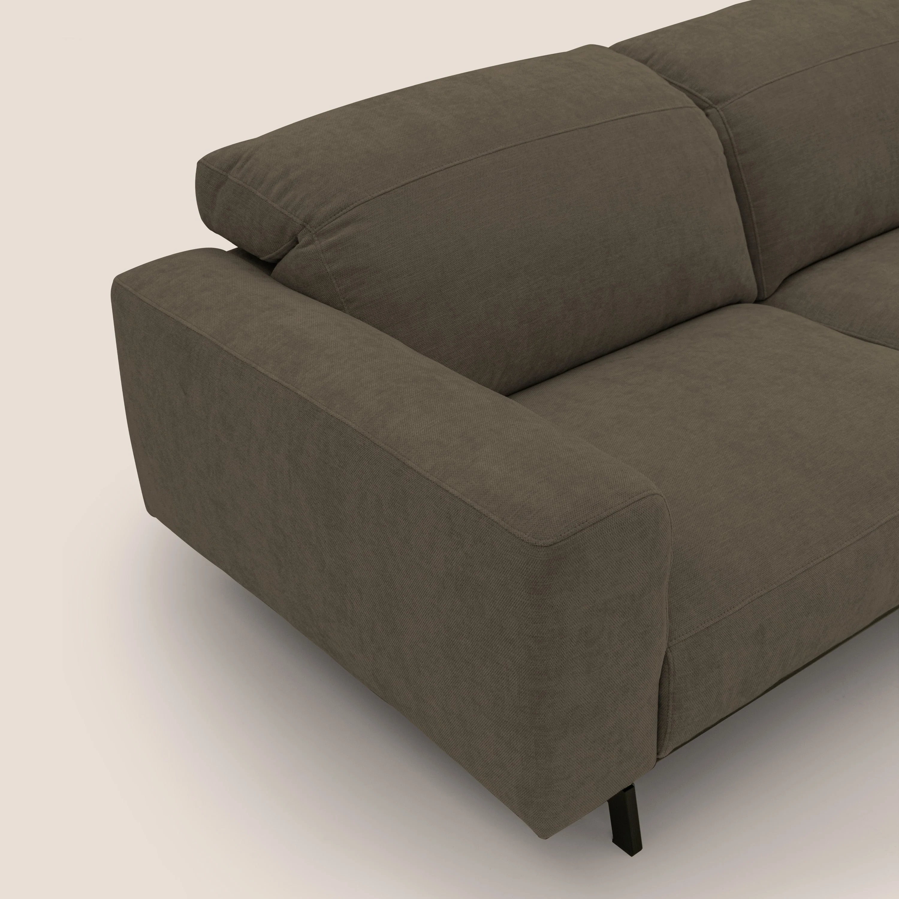 Sakura canapé modulaire 3 places en tissu flammé doux et imperméable T14  marron - Image 7